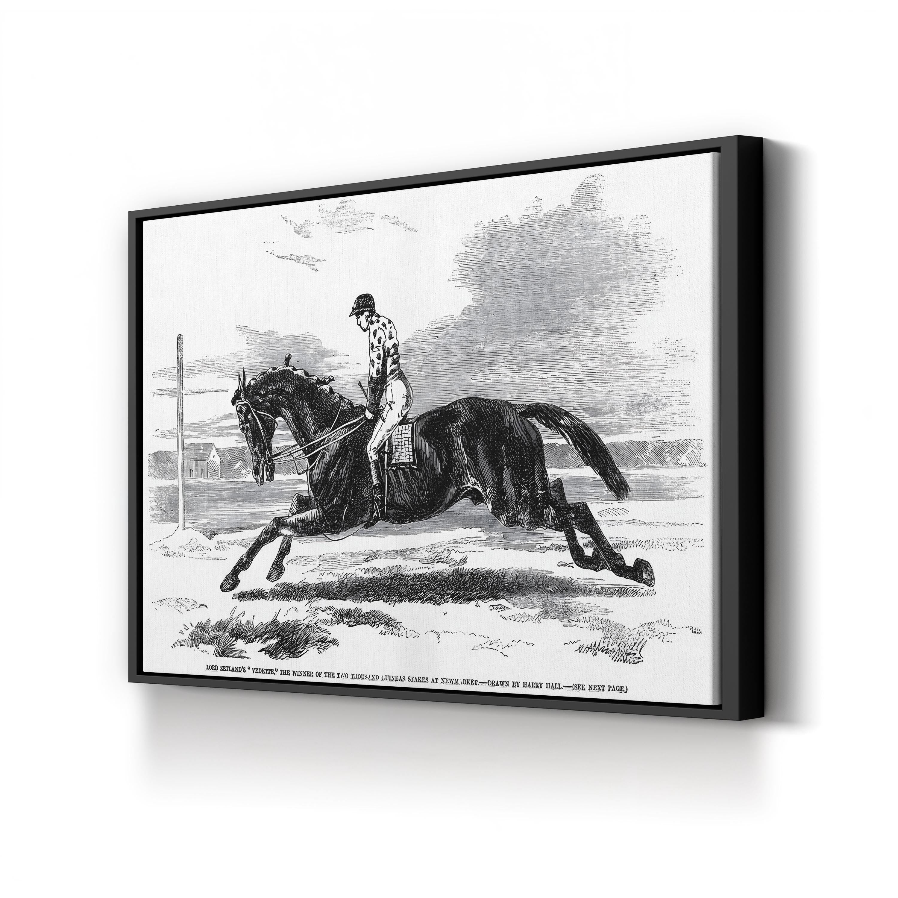 Race Horse, 1857 Wall Art — Lord Zetland’s Vedette Horse Racing Engraving