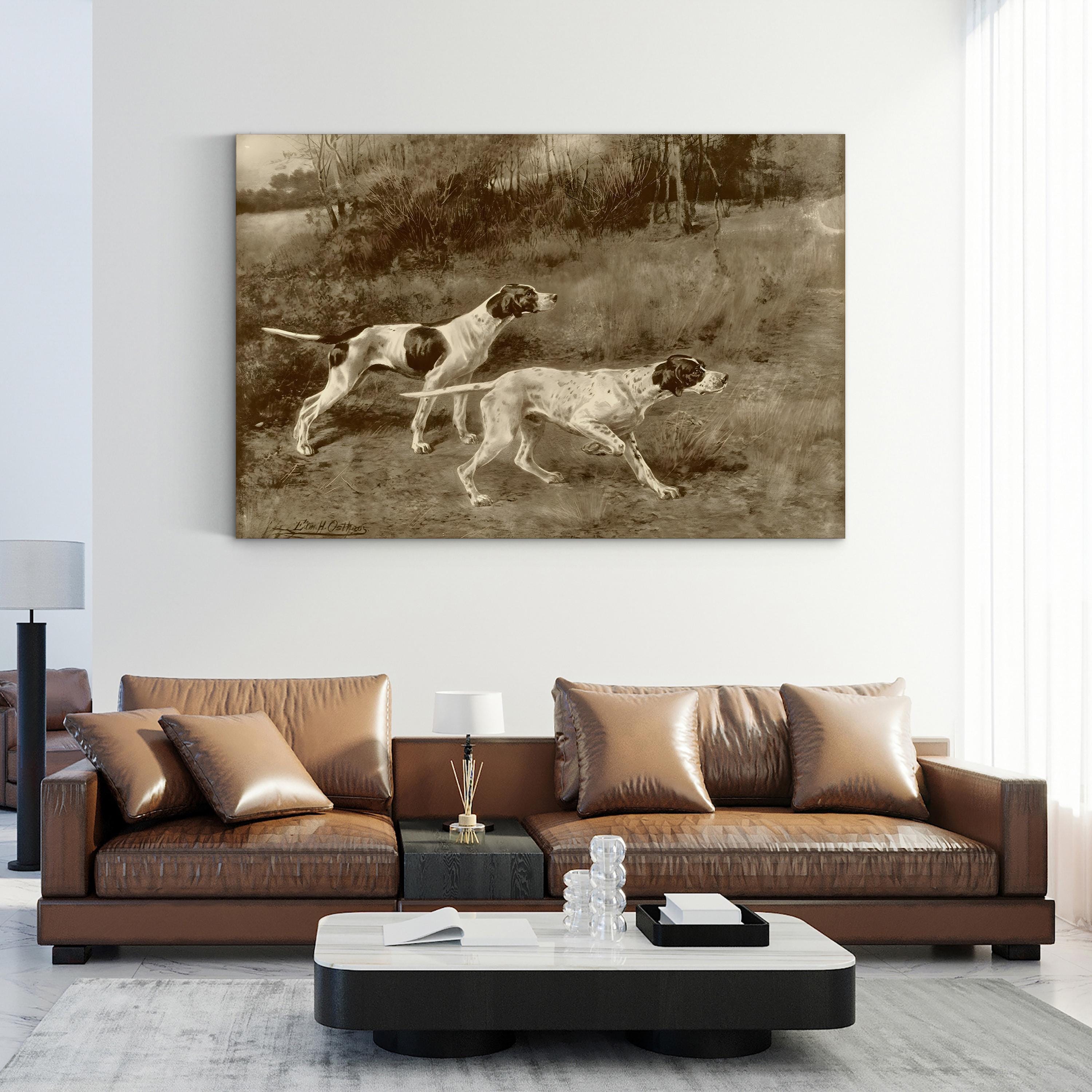 Rip Rap and Lad of Rush Wall Art — E.H. Osthaus Sporting Dog Illustration