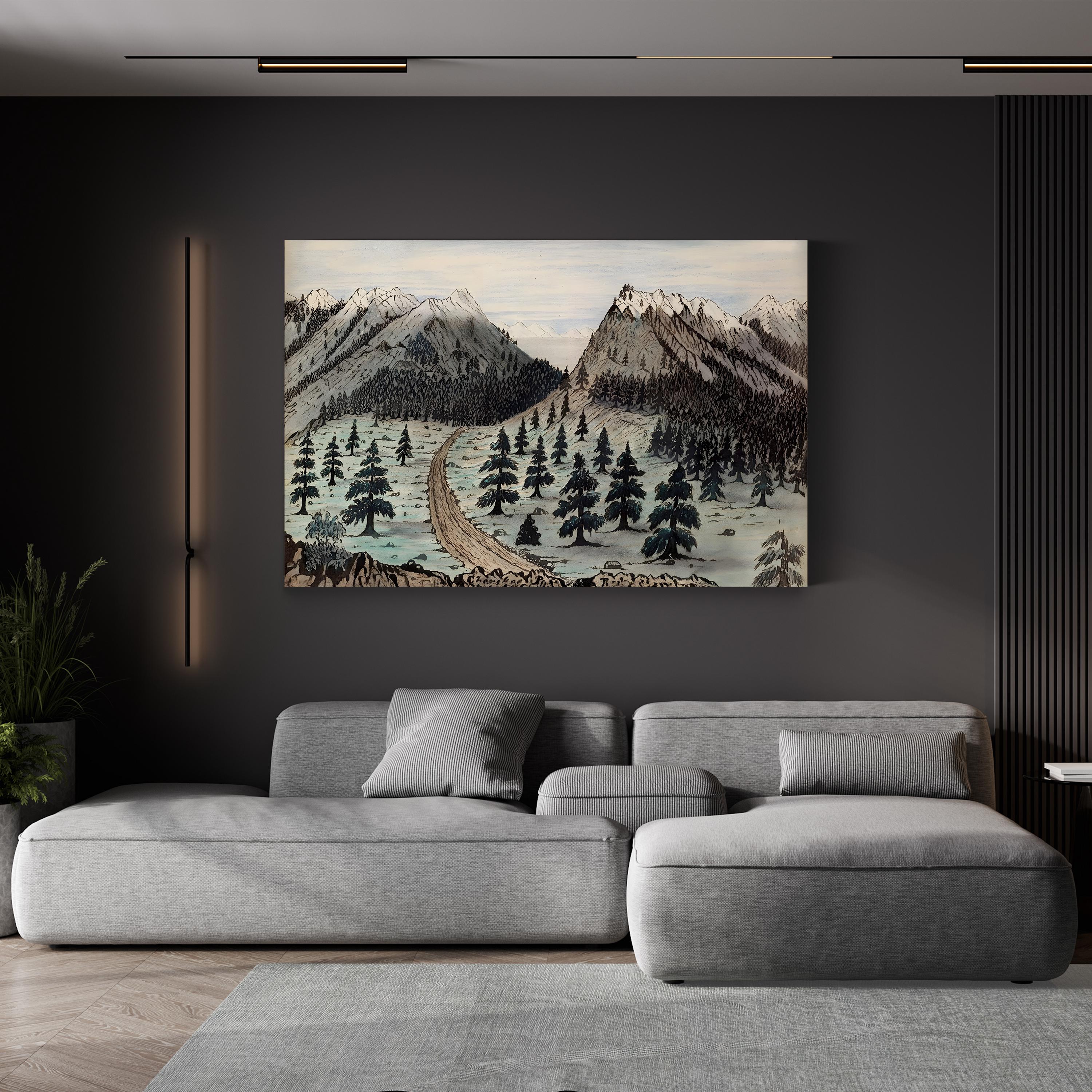 The Oregon Trail, Cherokee Pass Rocky Mountains Wall Art — 1859 Historic Landscape Print