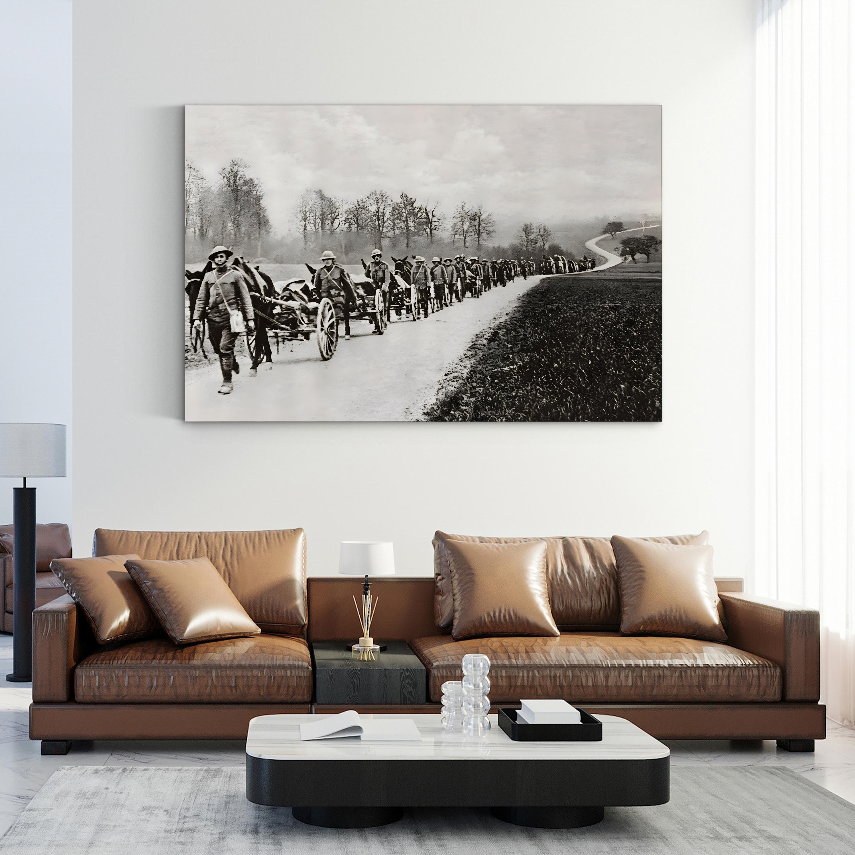 An American Machine-Gun Section on a Road in Flanders, 1917 Wall Art