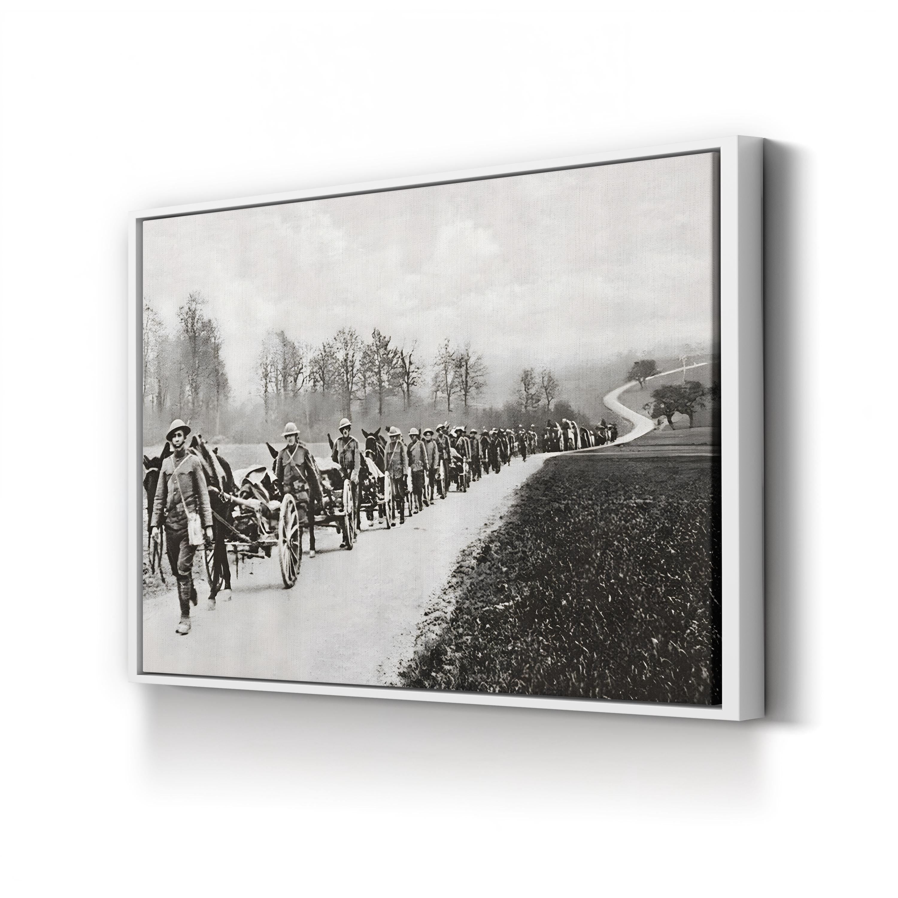 An American Machine-Gun Section on a Road in Flanders, 1917 Wall Art