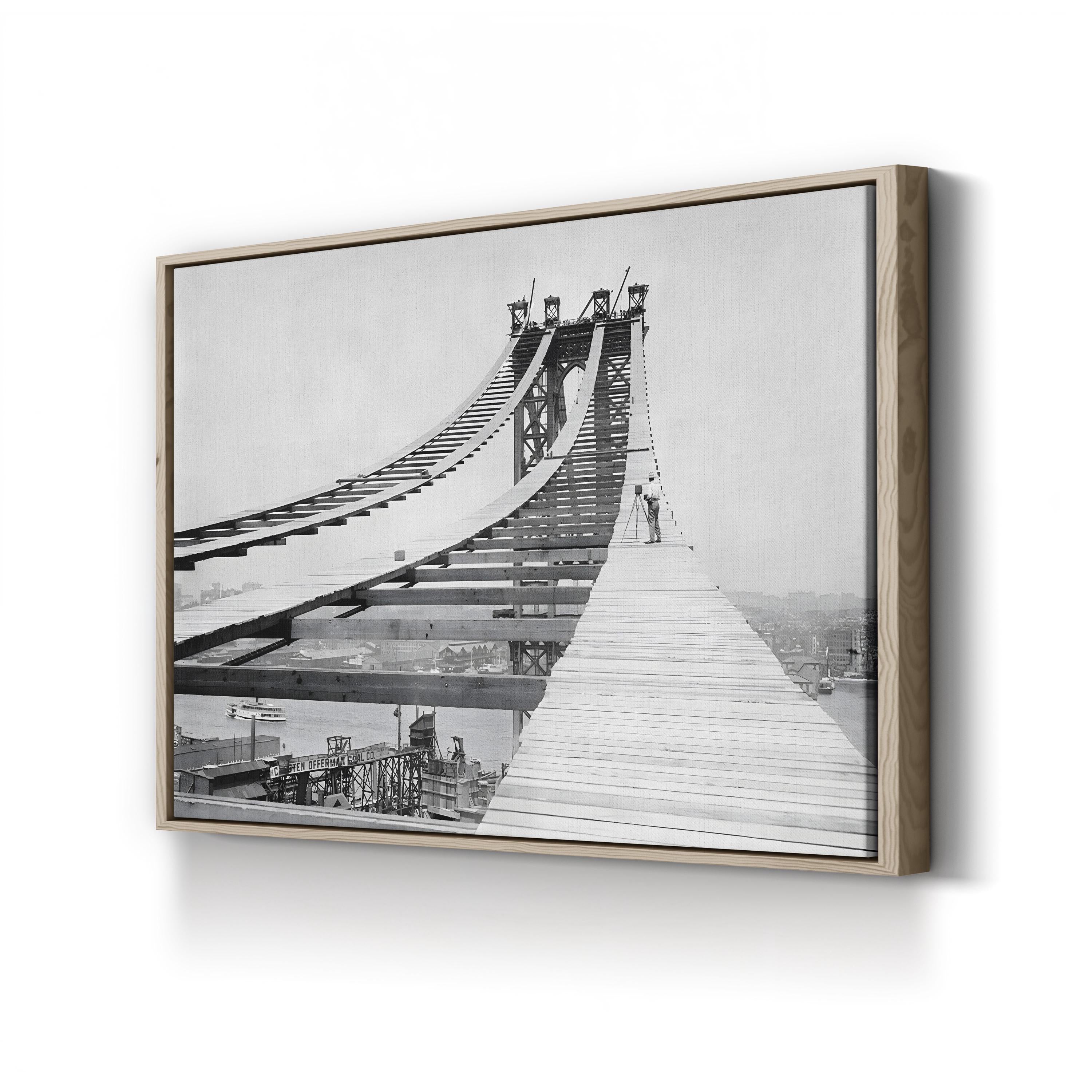 A Photographer on the Temporary Foot Path Atop the Manhattan Bridge, 1908 Wall Art
