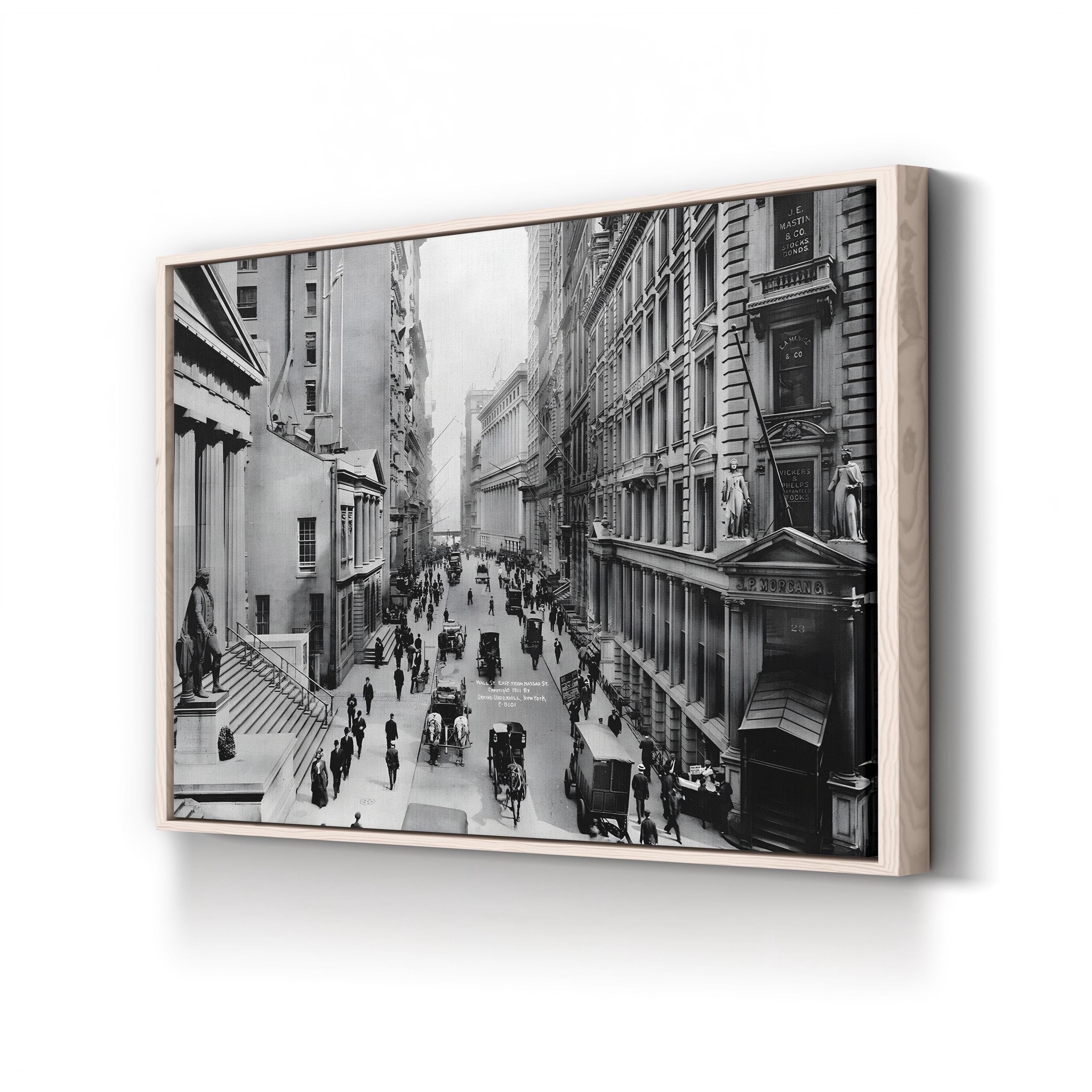 Wall Street, 1911 – Vintage Photography Wall Art | Black & White NYC Canvas Print
