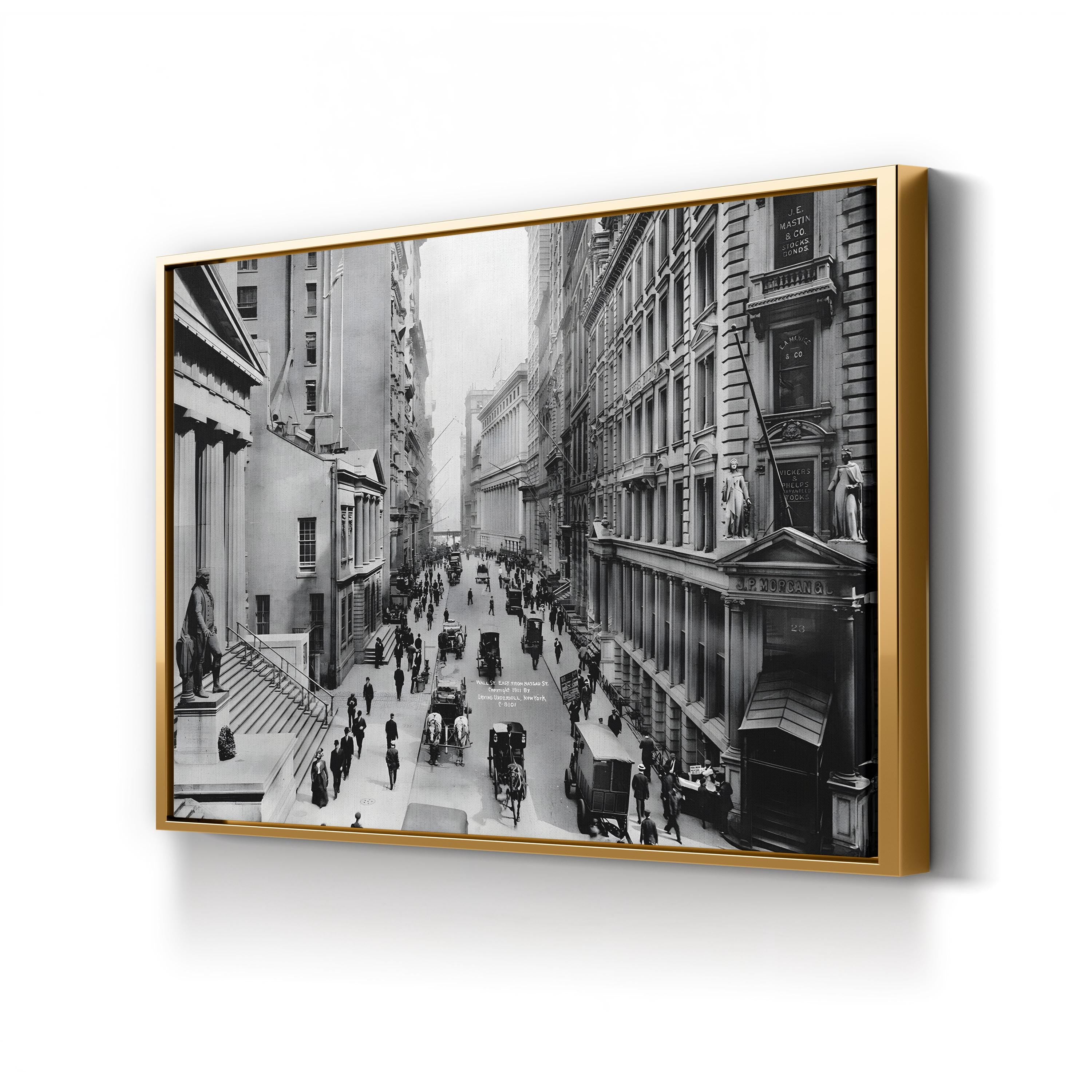 Wall Street, 1911 – Vintage Photography Wall Art | Black & White NYC Canvas Print