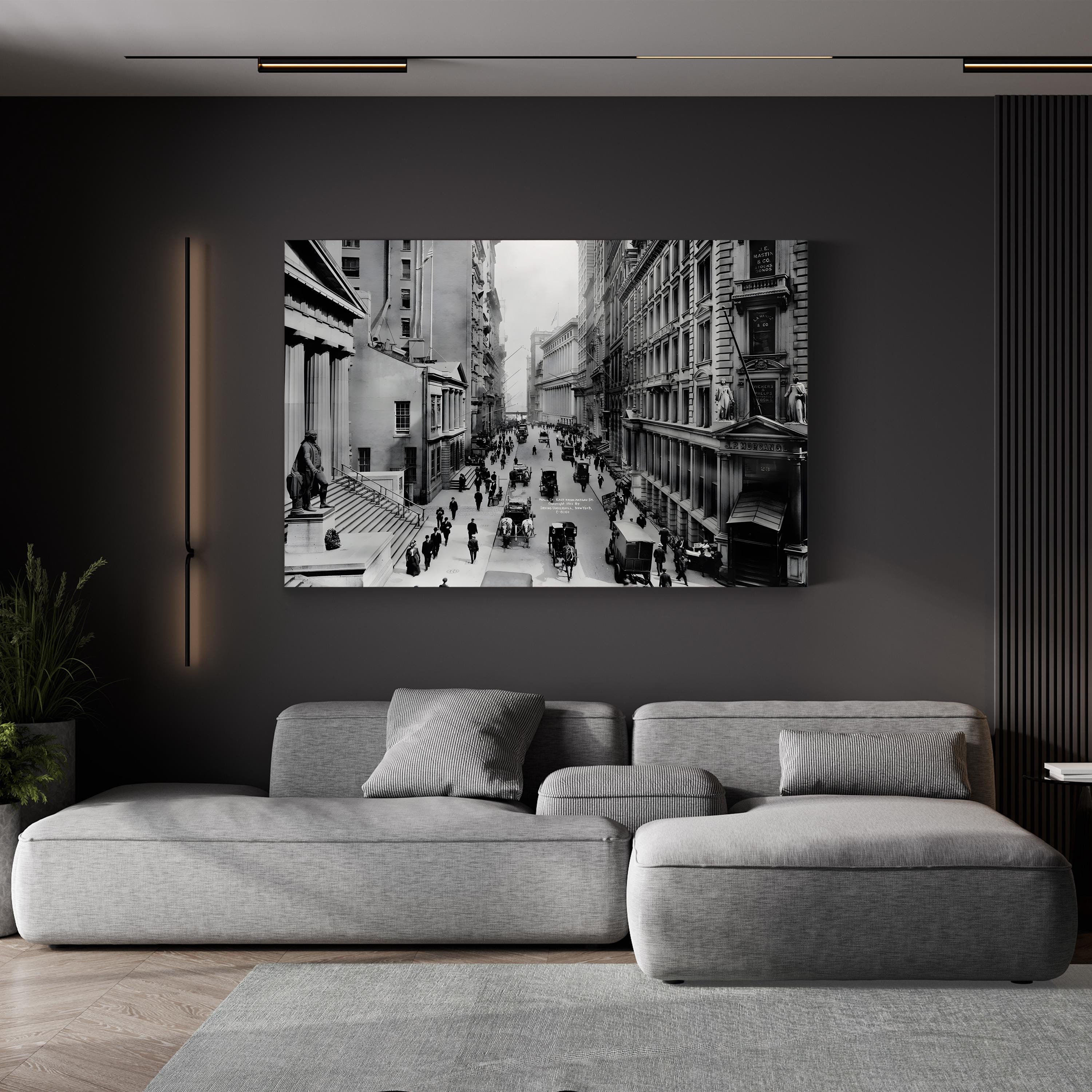 Wall Street, 1911 – Vintage Photography Wall Art | Black & White NYC Canvas Print