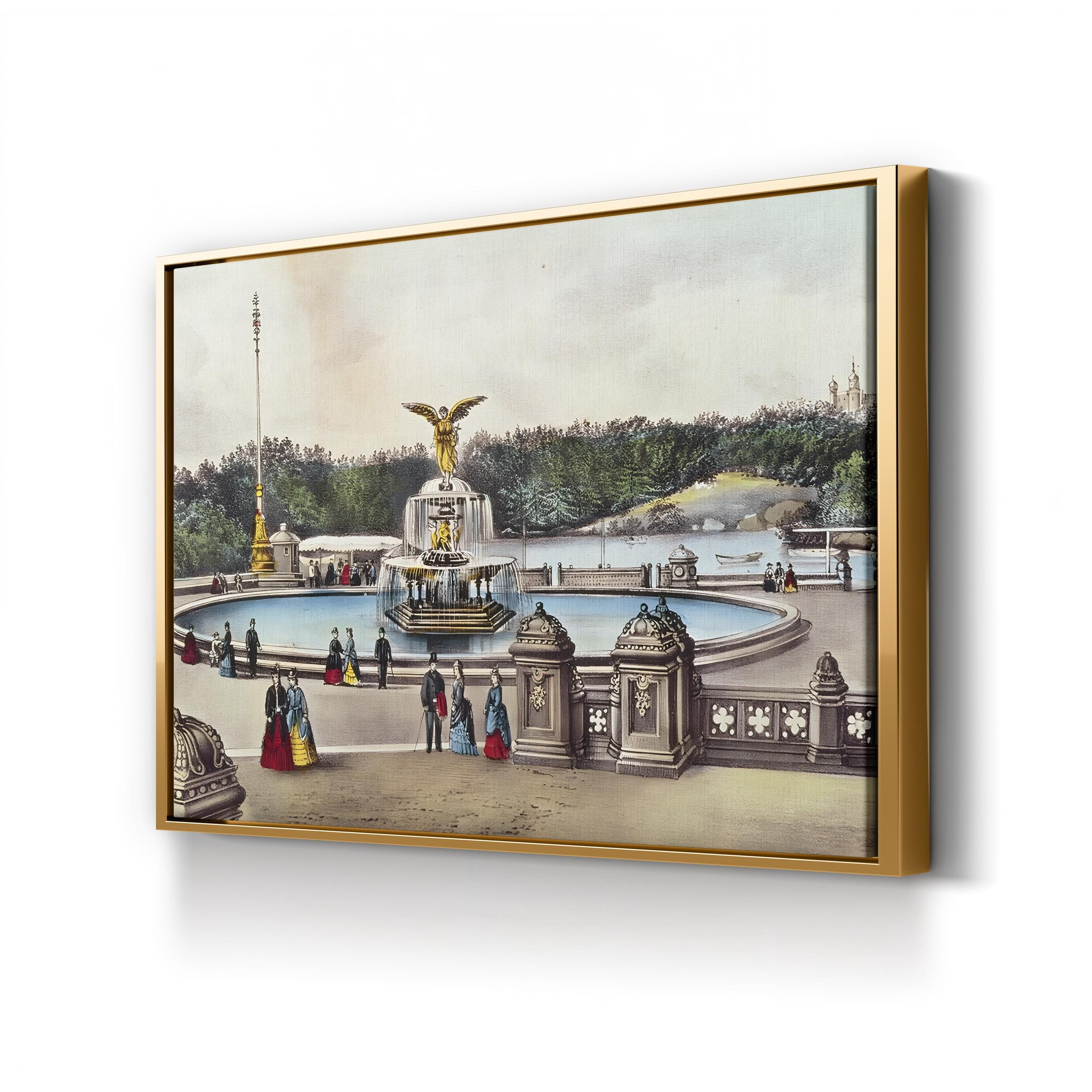 Bethesda Fountain, Central Park, New York Wall Art by the American School Print