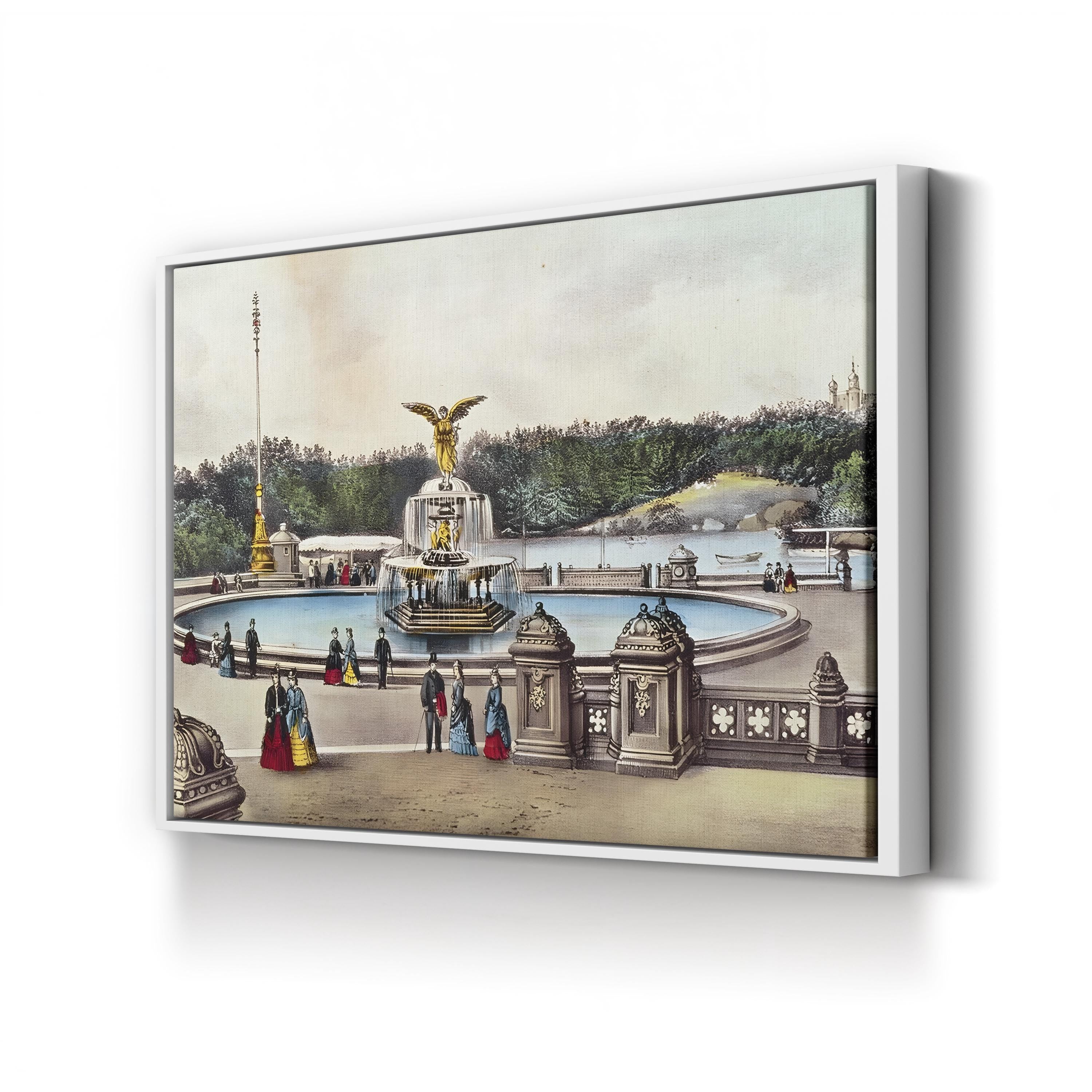 Bethesda Fountain, Central Park, New York Wall Art by the American School Print