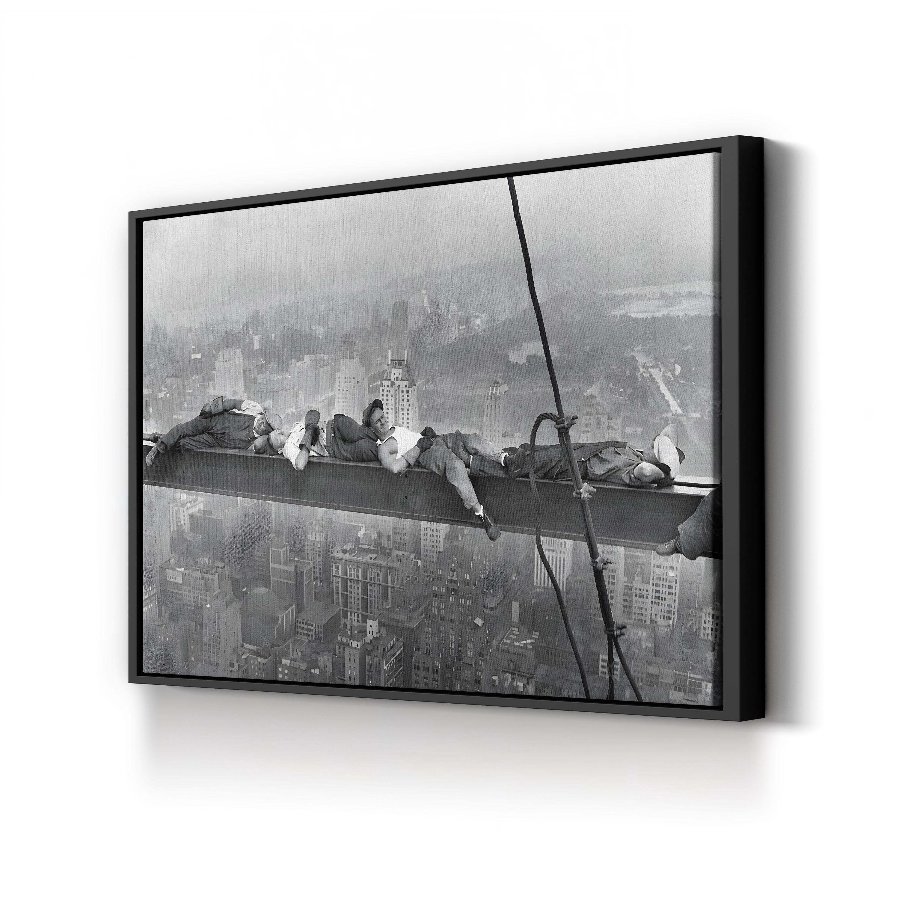 NYC Skyline Construction Workers – Vintage Photography Wall Art | Industrial Canvas Print