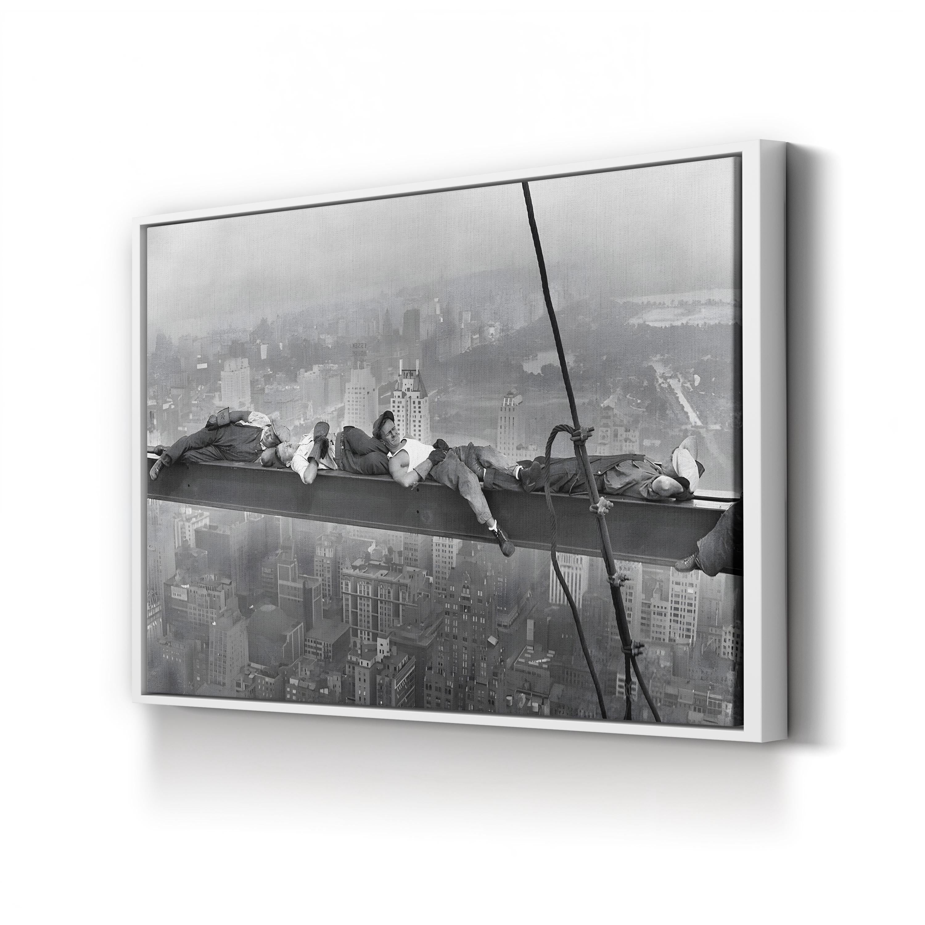 NYC Skyline Construction Workers – Vintage Photography Wall Art | Industrial Canvas Print