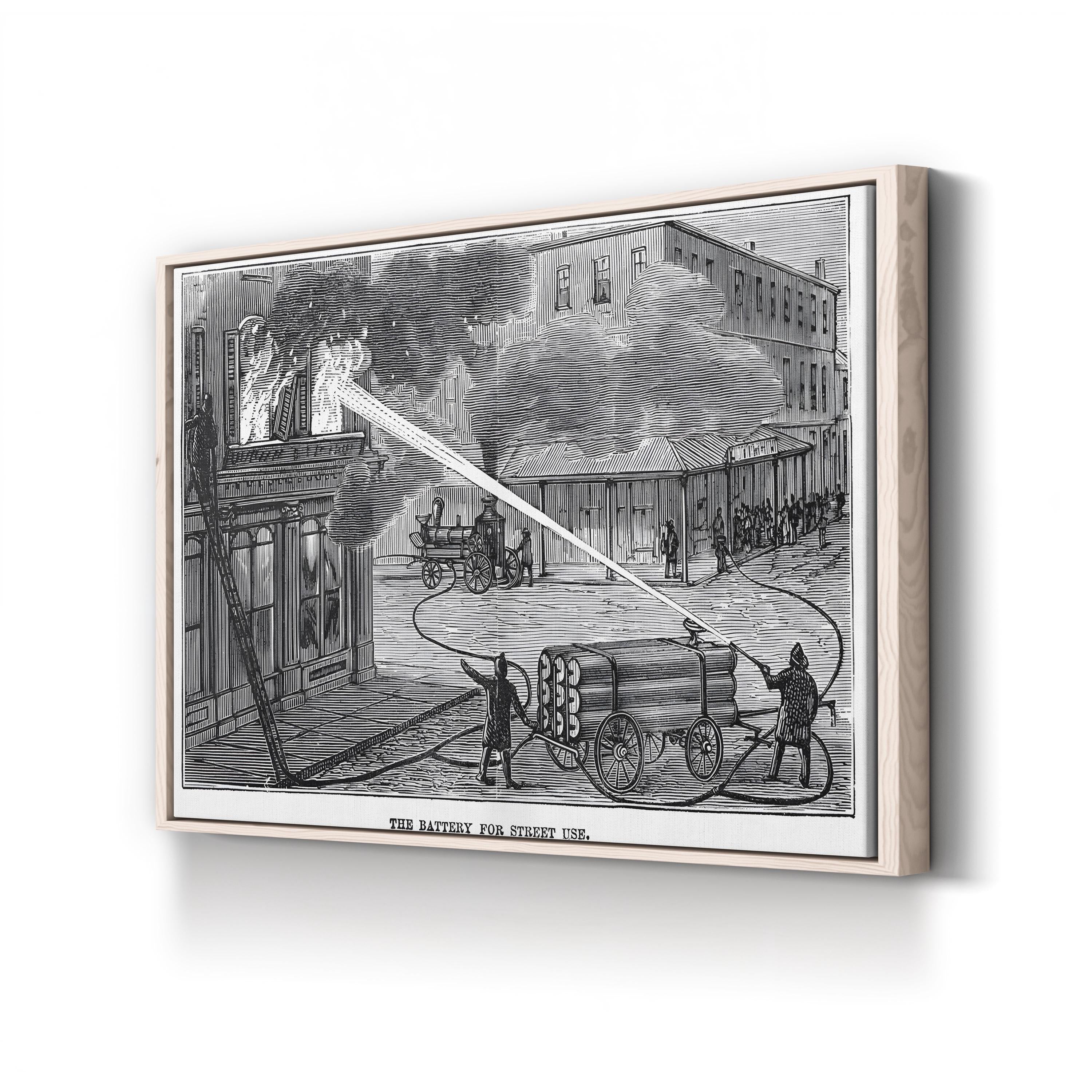 Demonstration of a Battery for Fighting Fires from the Street, Manhattan (1876) Wall Art