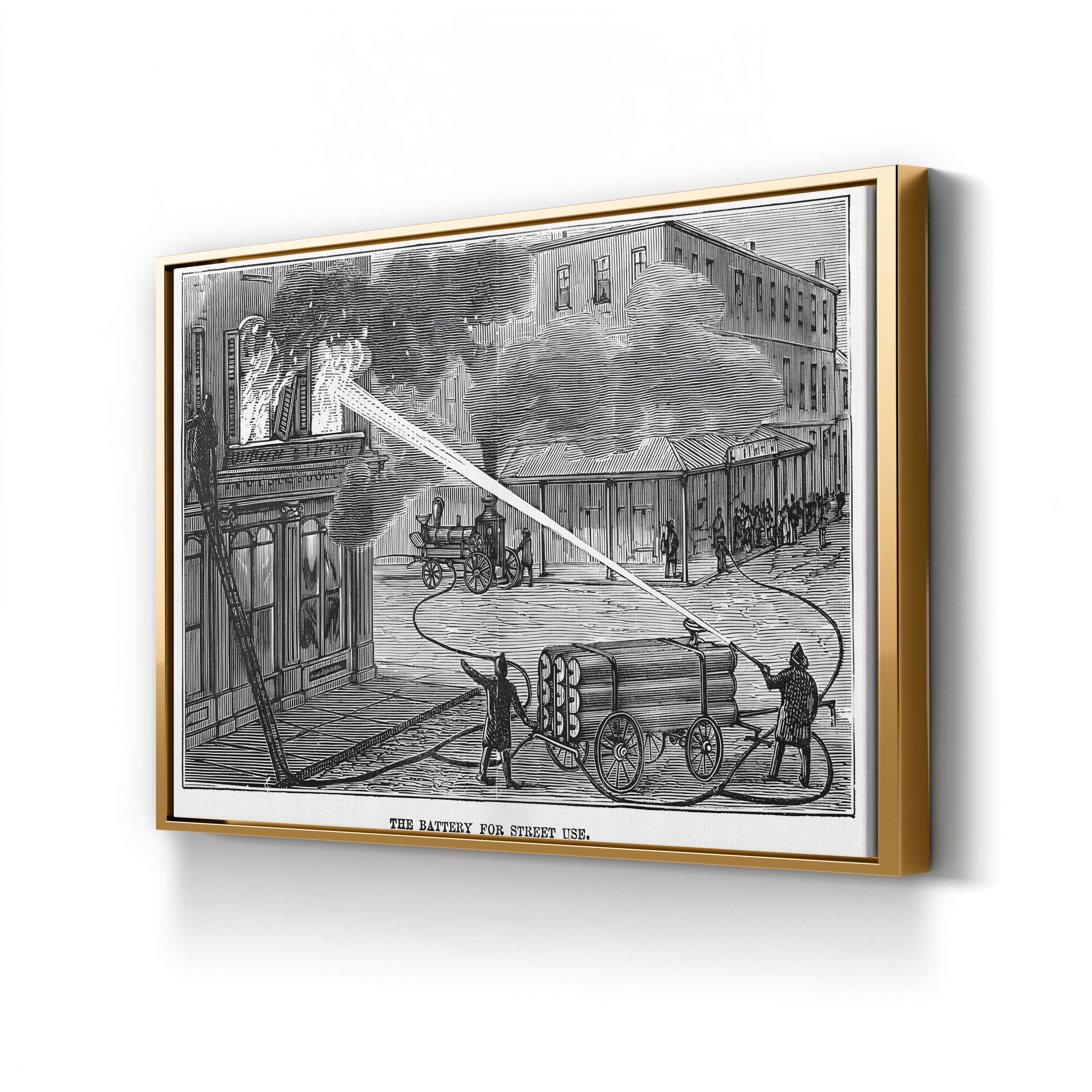 Demonstration of a Battery for Fighting Fires from the Street, Manhattan (1876) Wall Art