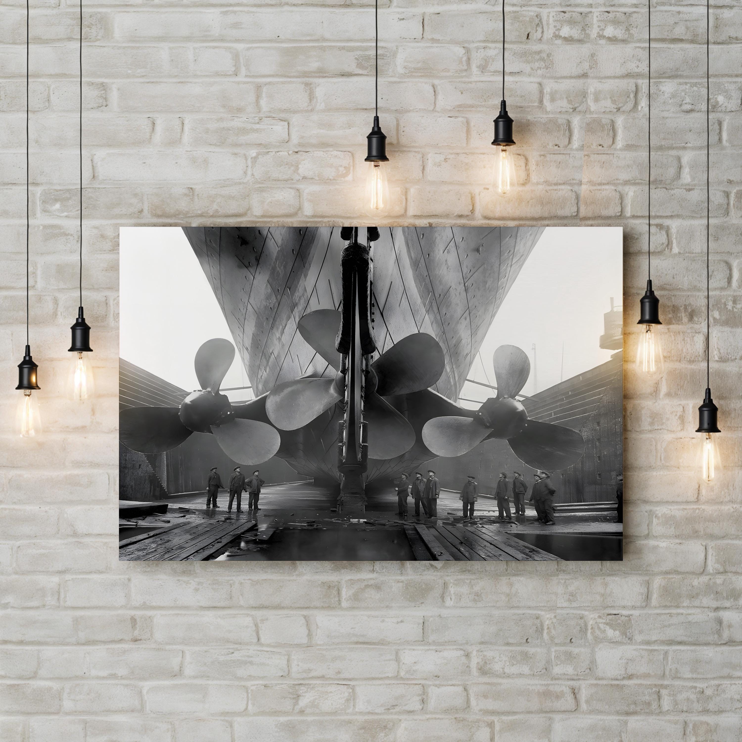 Titanic Propellers Canvas Print – Vintage Nautical Ship Photography