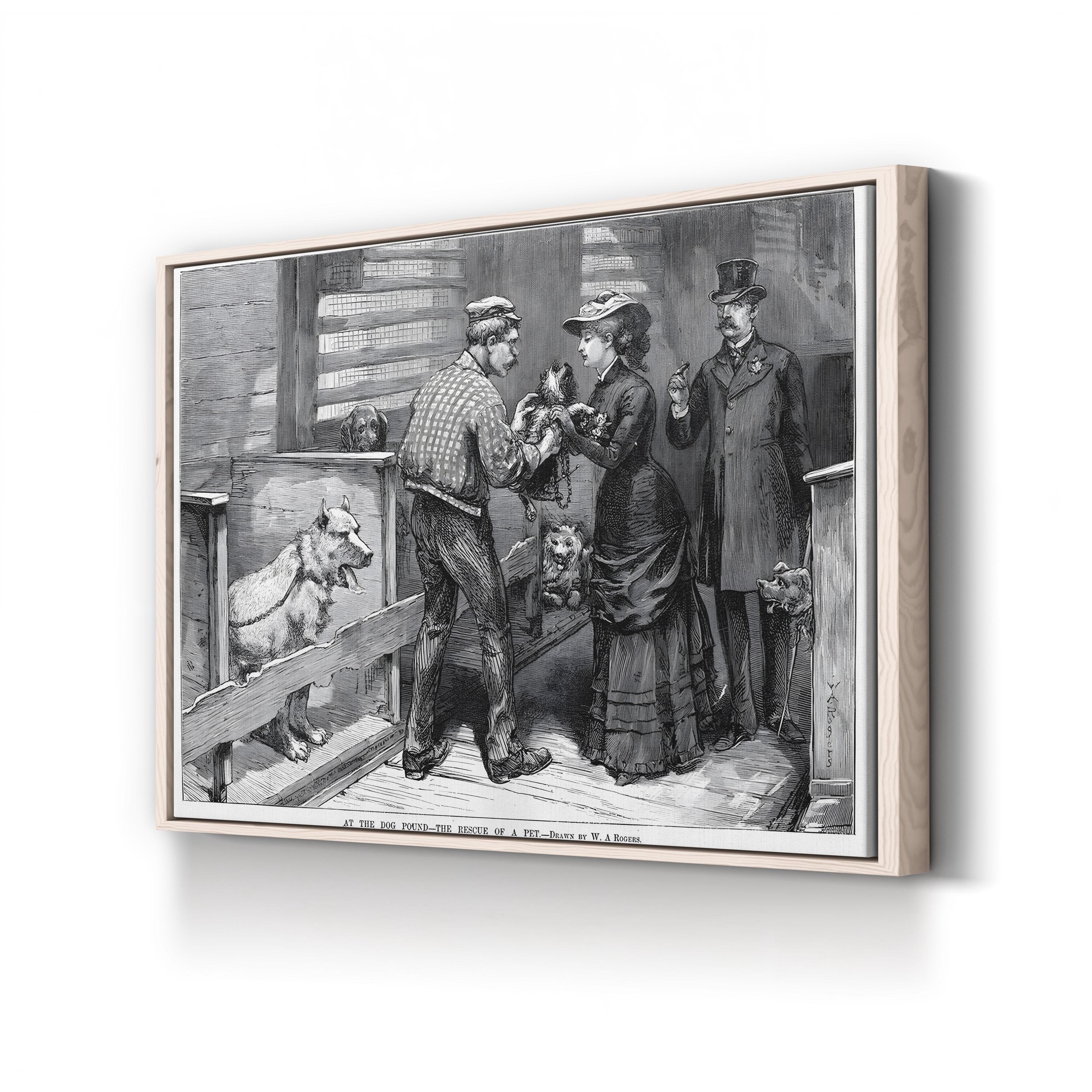 1883 New York Dog Pound – Period Illustration Wall Art | Victorian Reportage Canvas Print