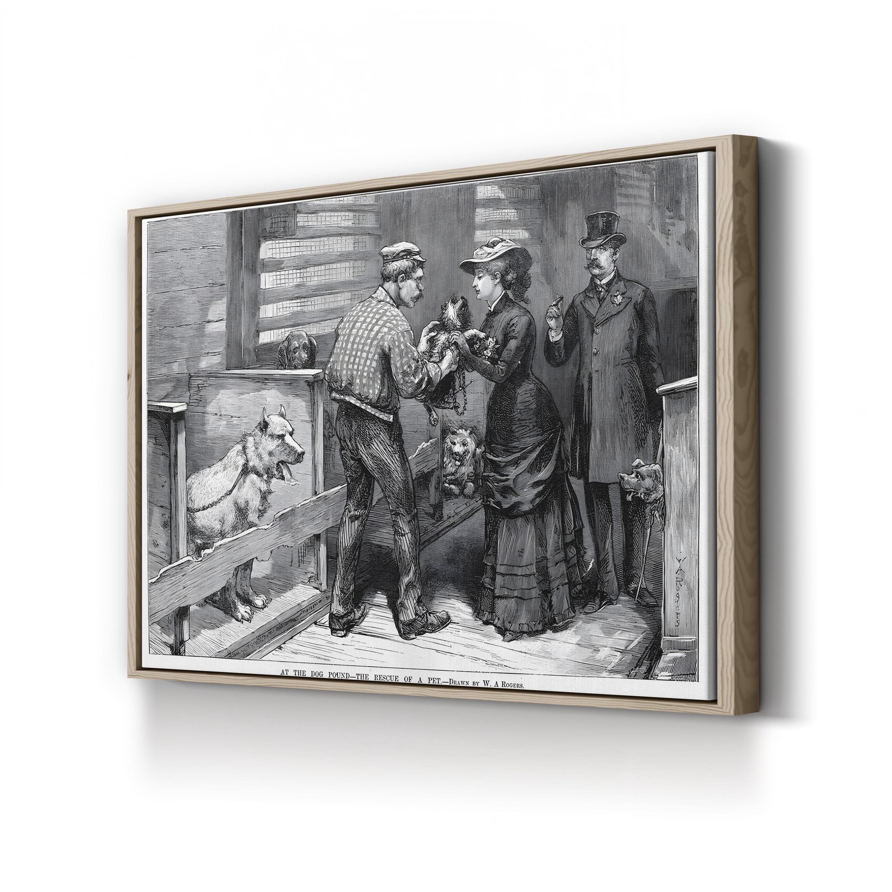 1883 New York Dog Pound – Period Illustration Wall Art | Victorian Reportage Canvas Print
