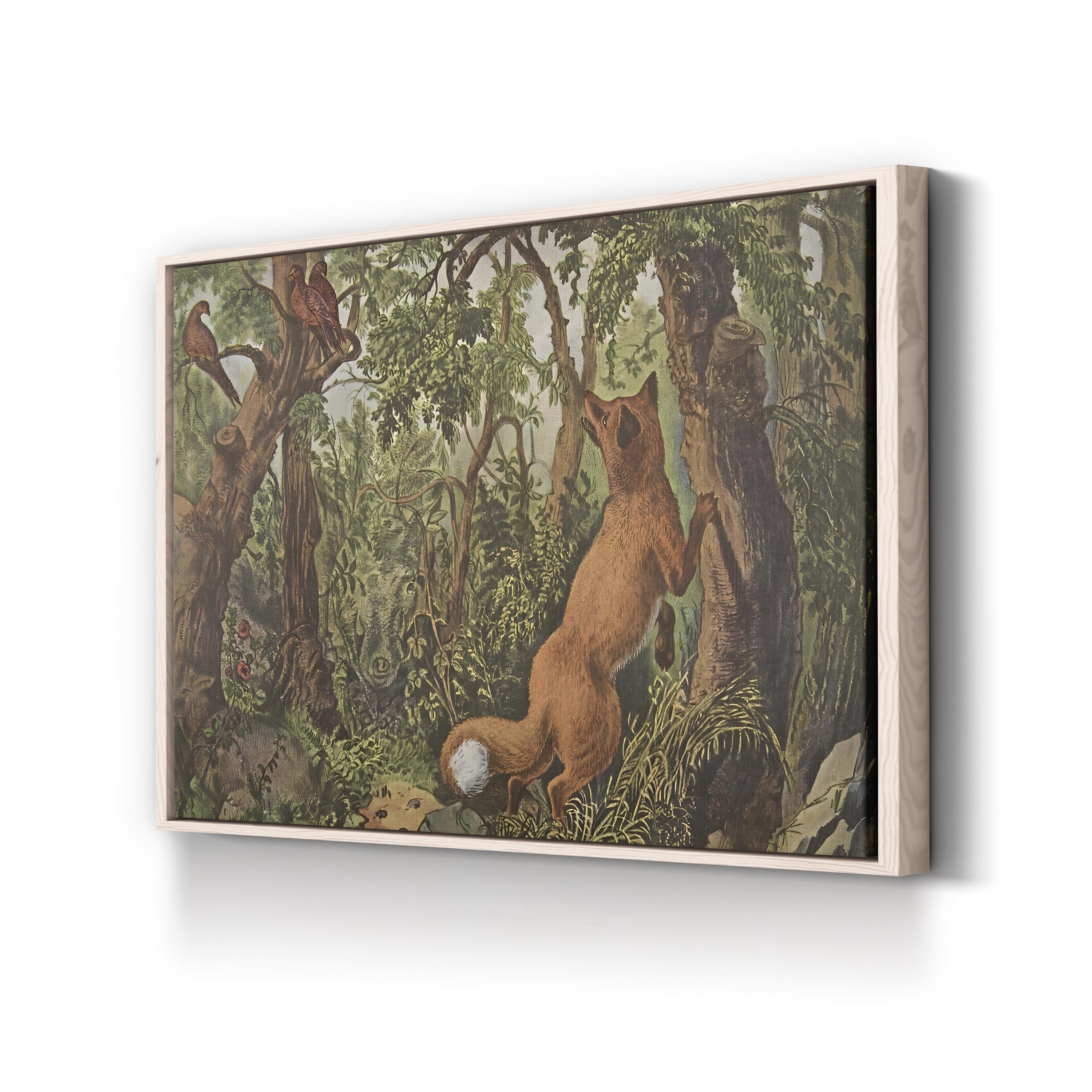 The Puzzled Fox Wall Art – Currier & Ives 1872 Vintage Wildlife Print