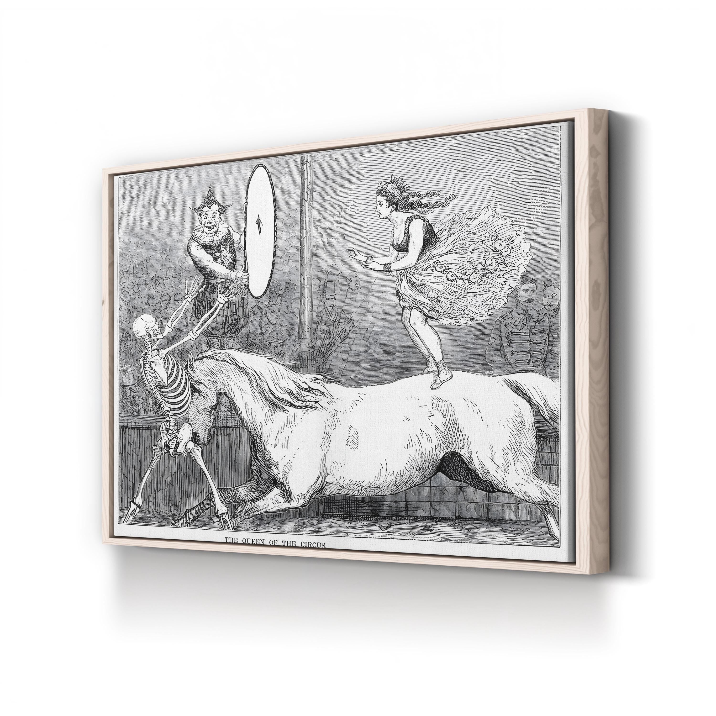 Circus Queen & White Horse 1973 – Period Illustration Wall Art | Vintage Performance Canvas Print
