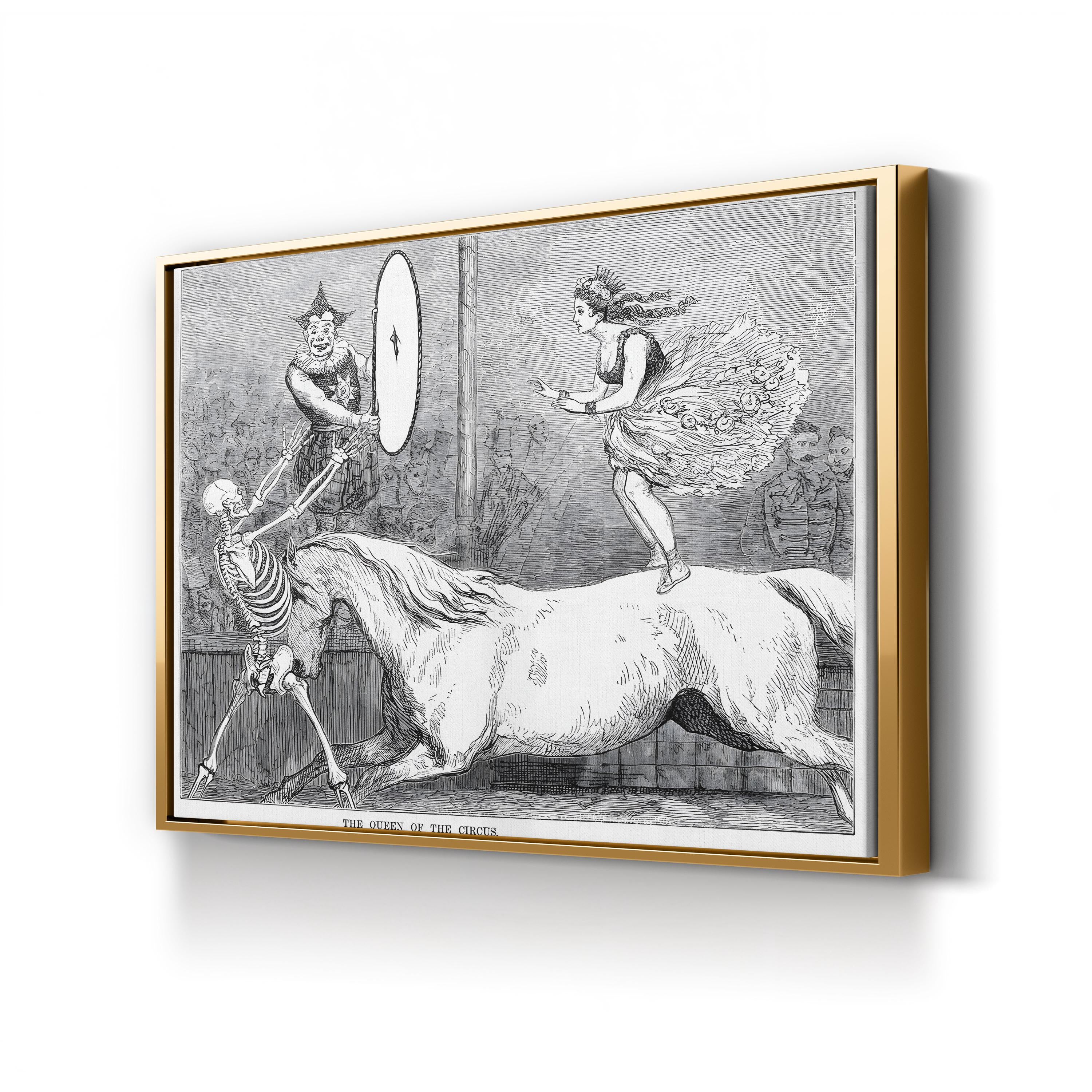 Circus Queen & White Horse 1973 – Period Illustration Wall Art | Vintage Performance Canvas Print