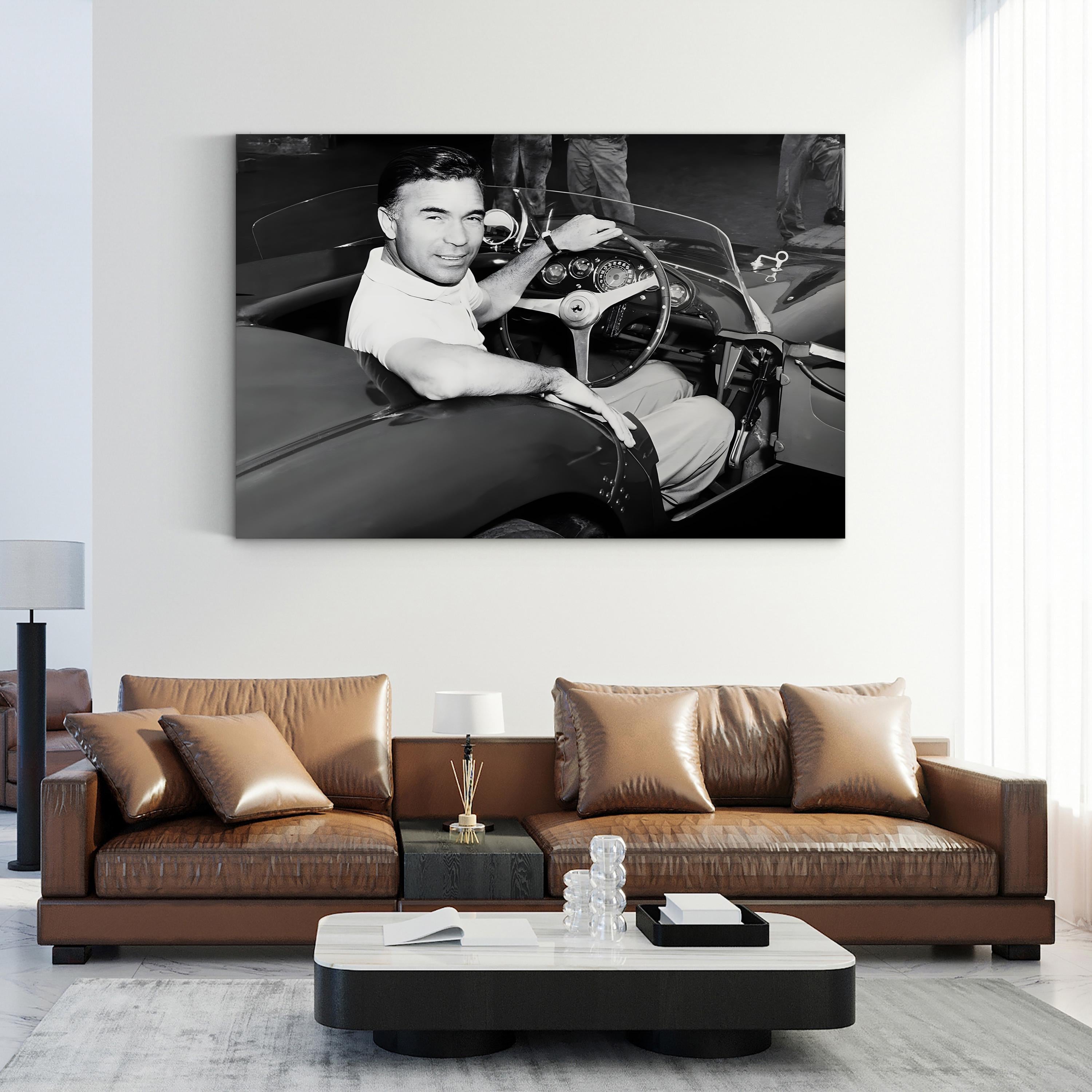 Porfirio Rubirosa Wall Art – 1955 Vintage Automotive Black and White Photograph