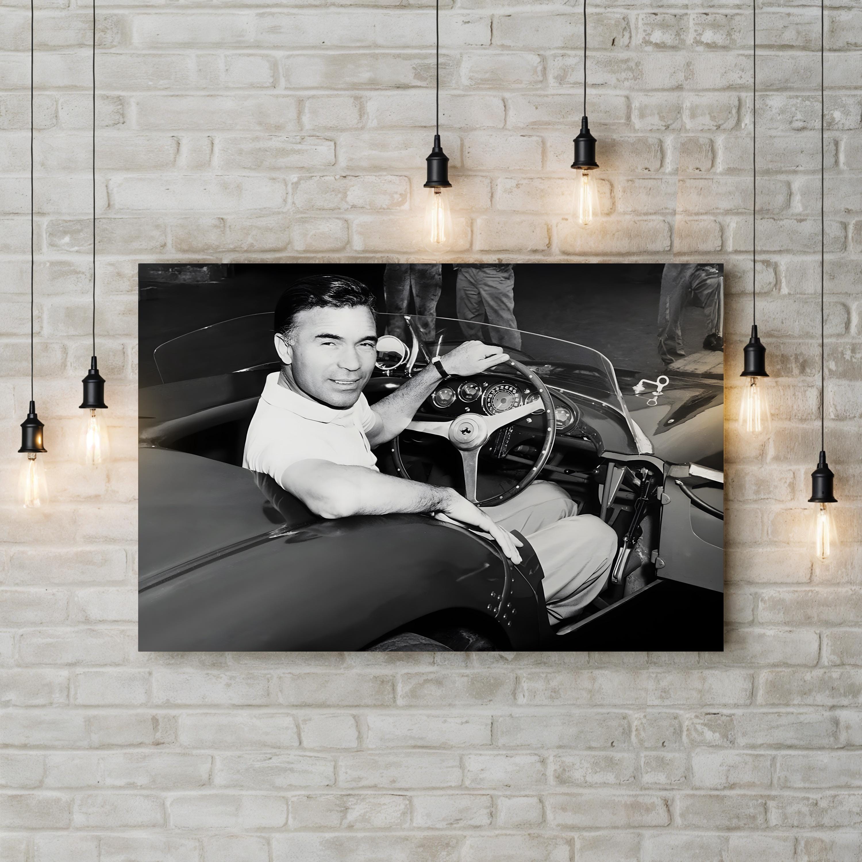 Porfirio Rubirosa Wall Art – 1955 Vintage Automotive Black and White Photograph