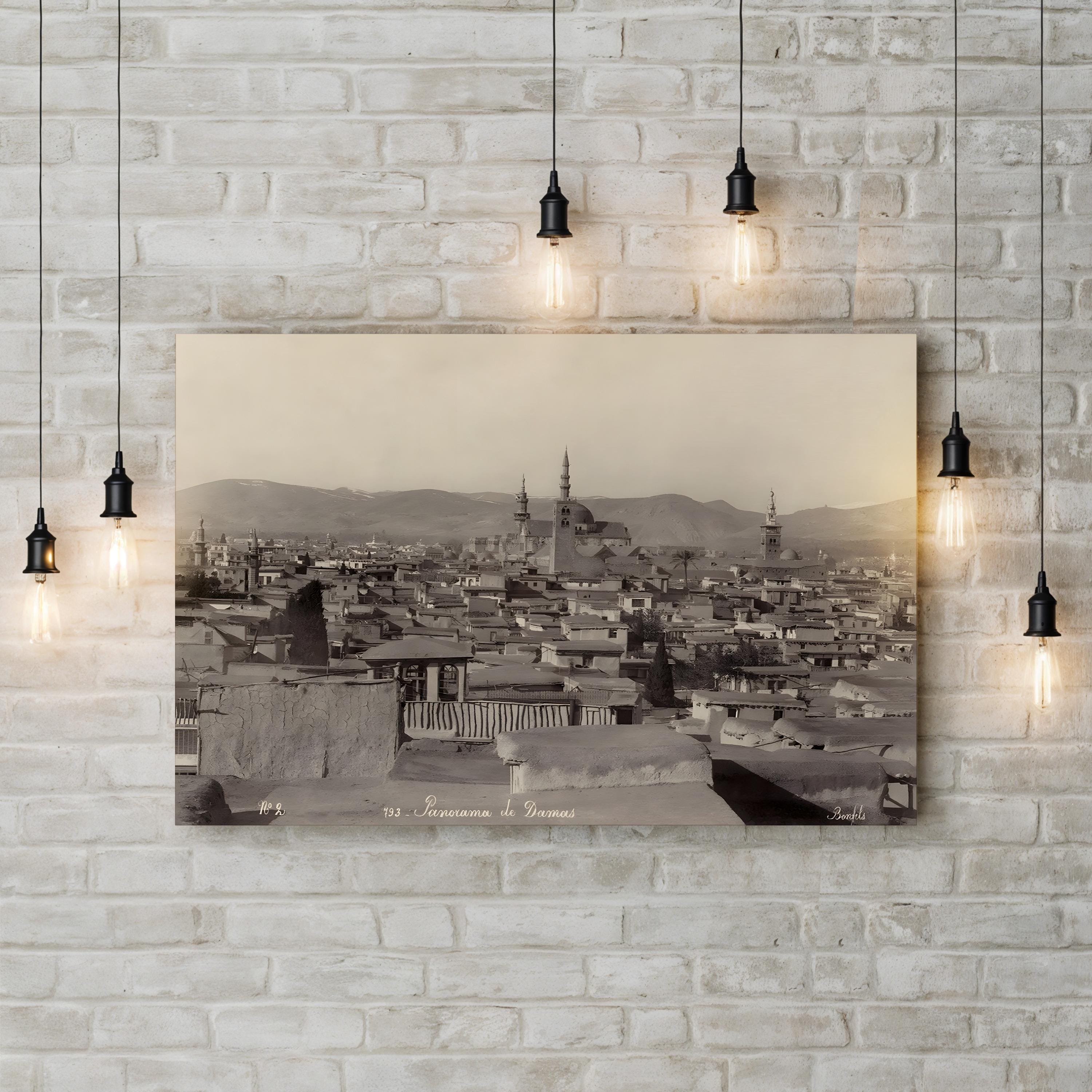 Syria, Damascus, c.1880 Wall Art – Vintage Middle Eastern Cityscape Photograph