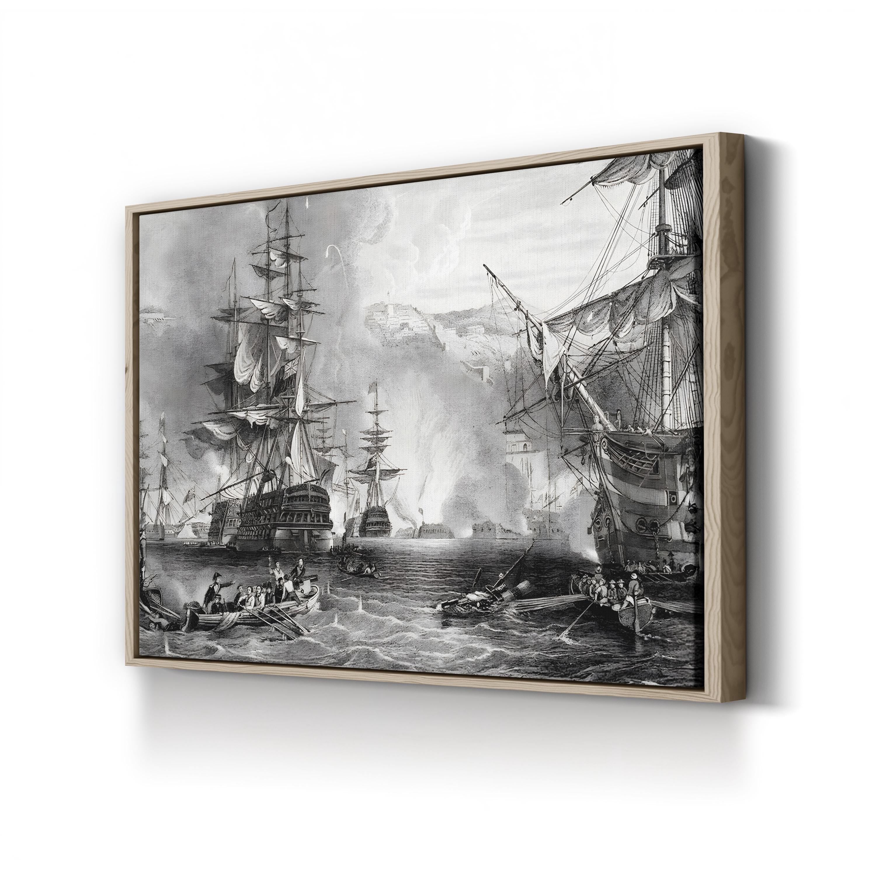 The Bombardment of Algiers by Lord Exmouth in 1816 Wall Art by George Chambers