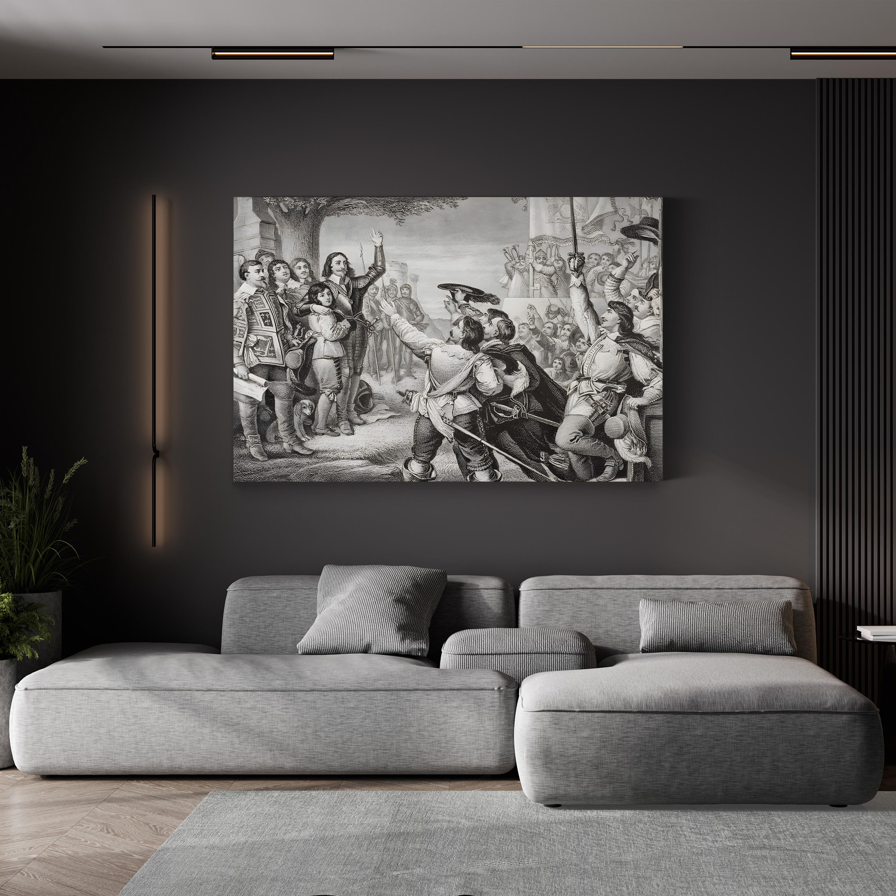 The Opening Scene of the Great Civil War Wall Art by Charles West Cope – 19th Century Historical Illustration Canvas