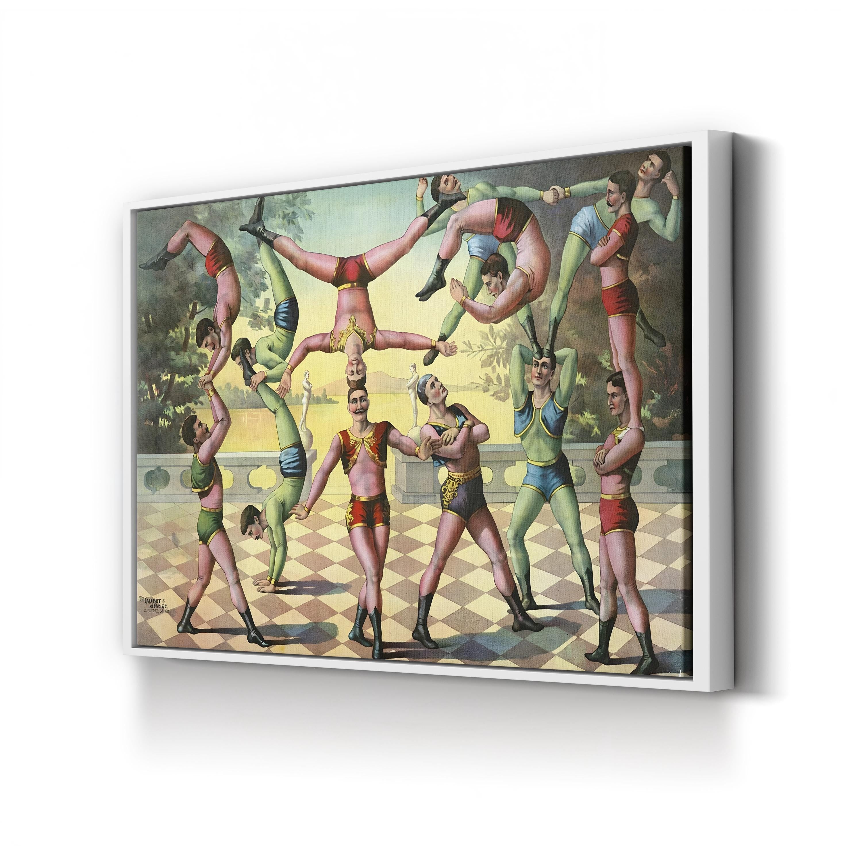 1891 Pigment Ink Vintage Circus Acrobat Poster Canvas Art Print