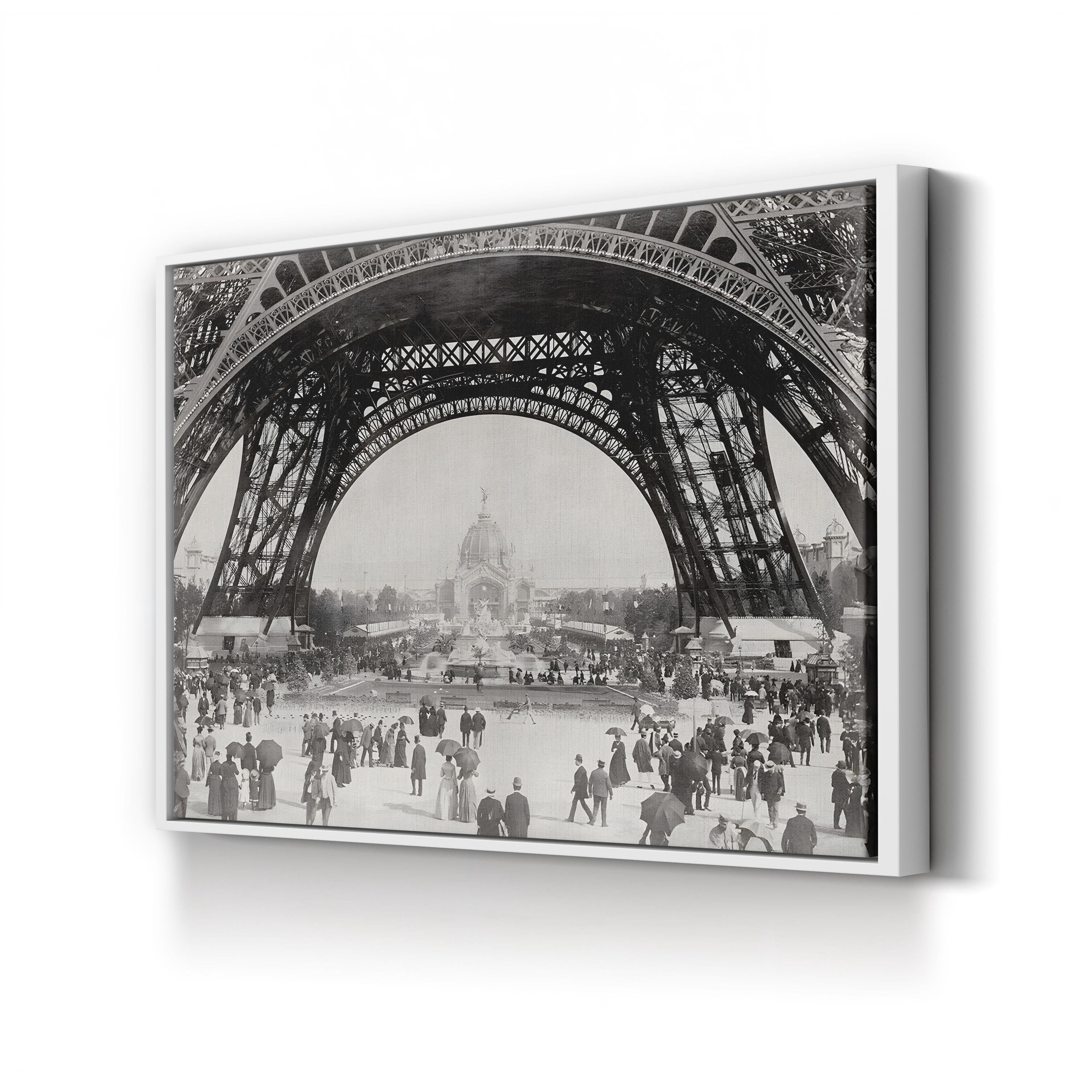 Beneath the Eiffel Tower, Paris – Vintage Photography Wall Art | Historic Cityscape Canvas Print