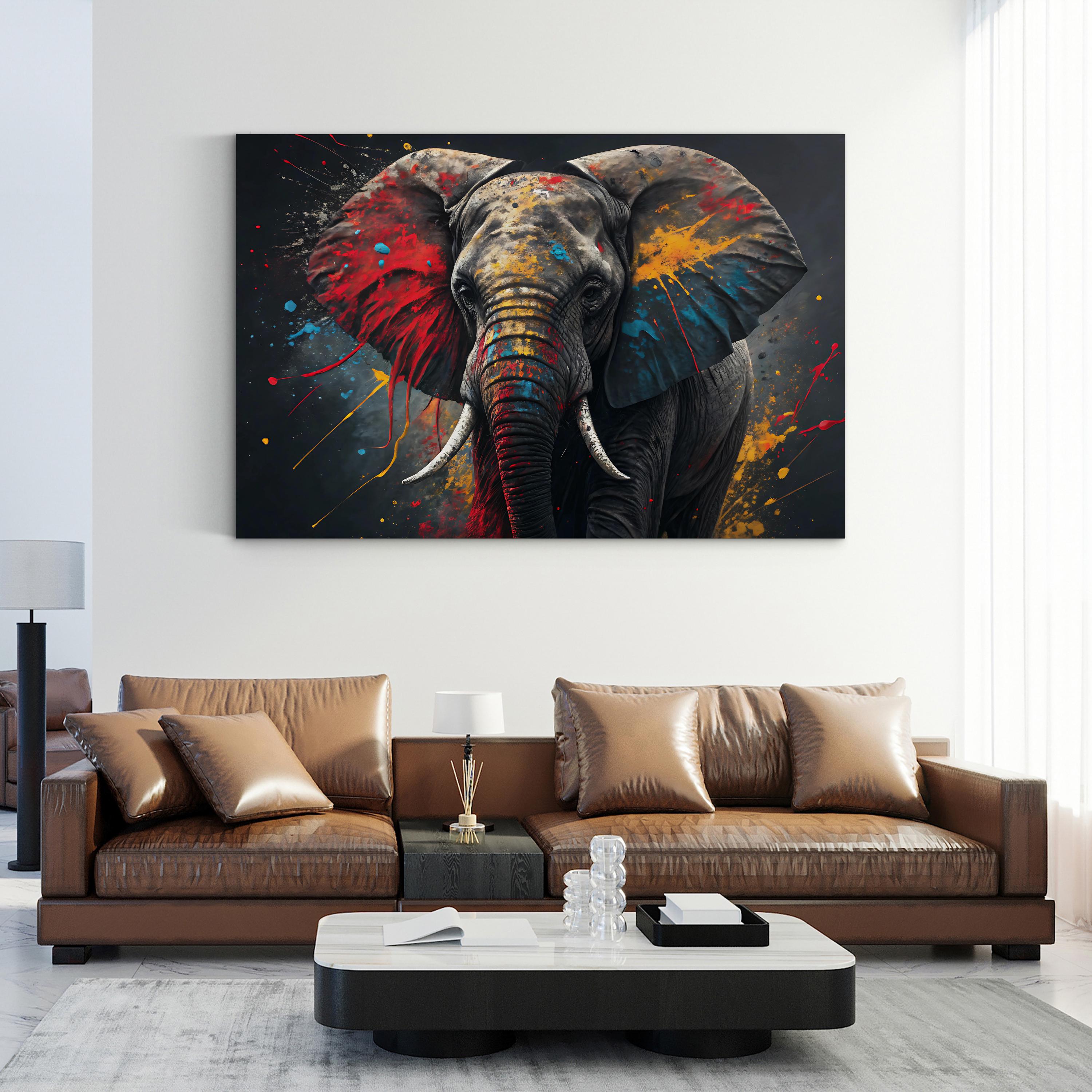 Elephant Graffiti Art Wall Art – Abstract Wildlife | Modern Pop Art Canvas Print