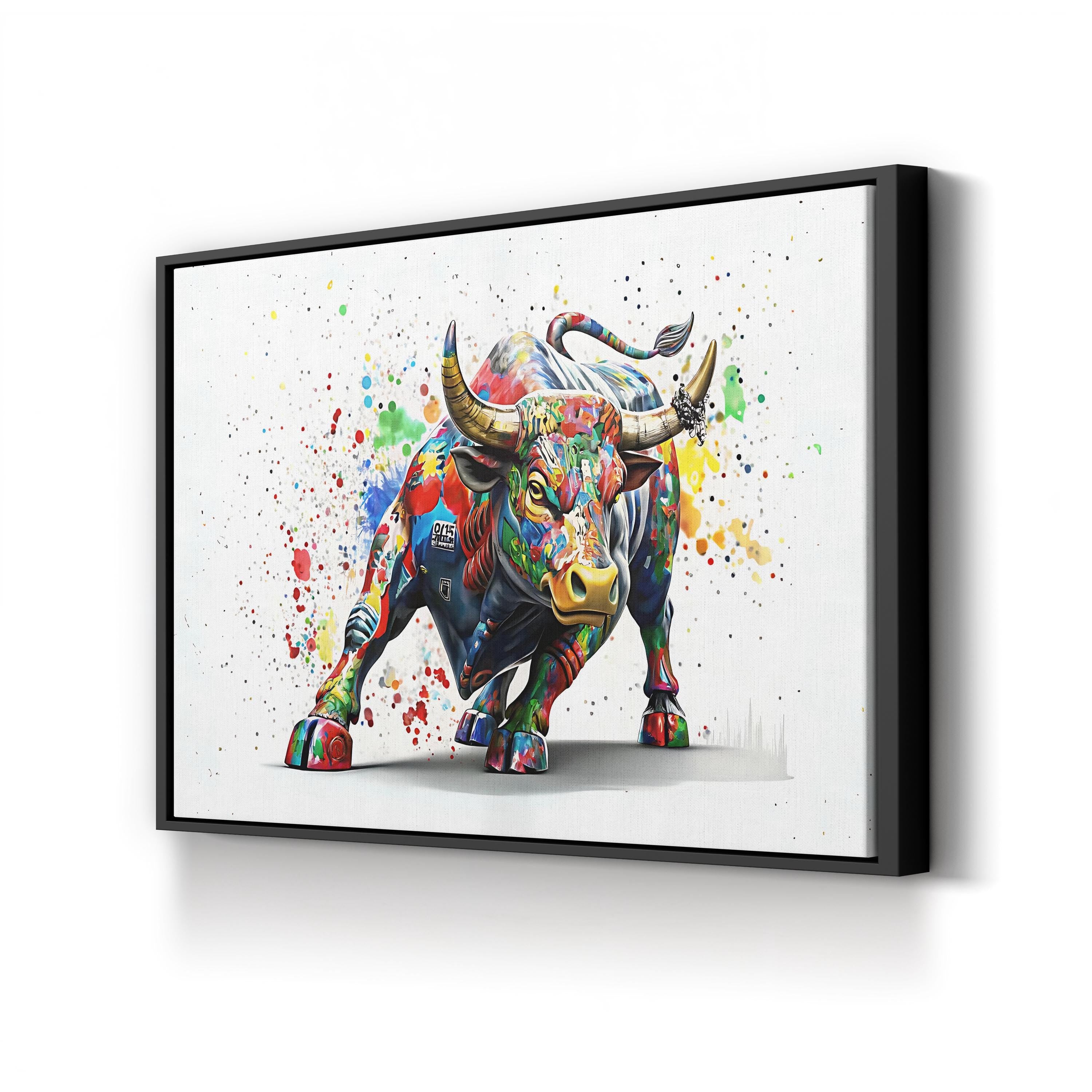 A Power Colorful Bull Pop Art Canvas Print