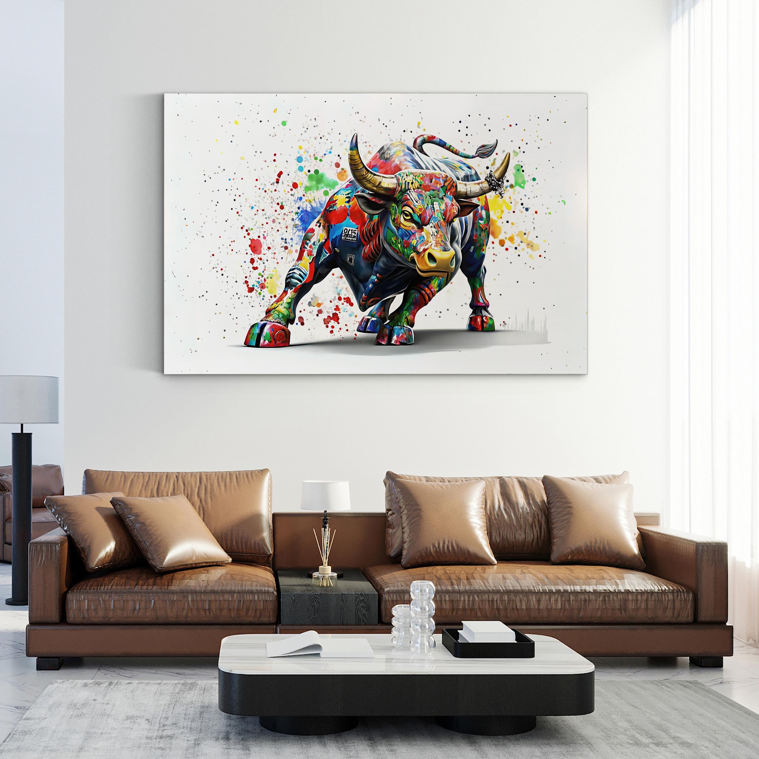 A Power Colorful Bull Pop Art Canvas Print