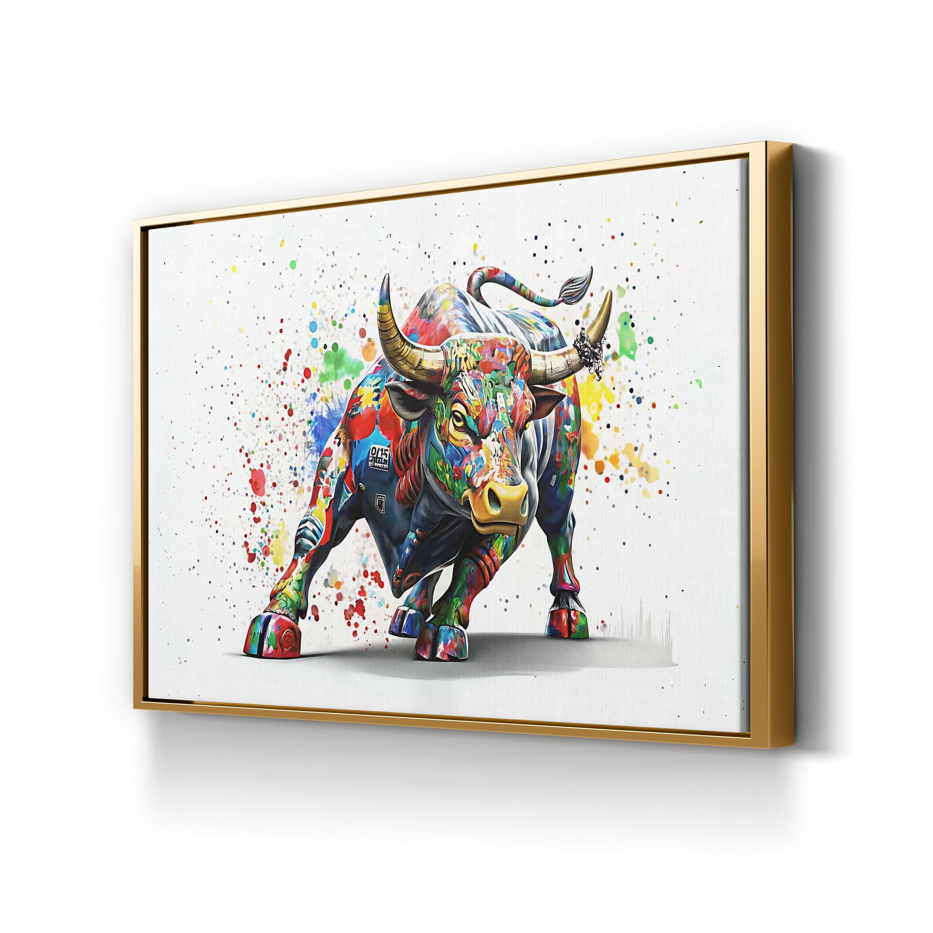 A Power Colorful Bull Pop Art Canvas Print