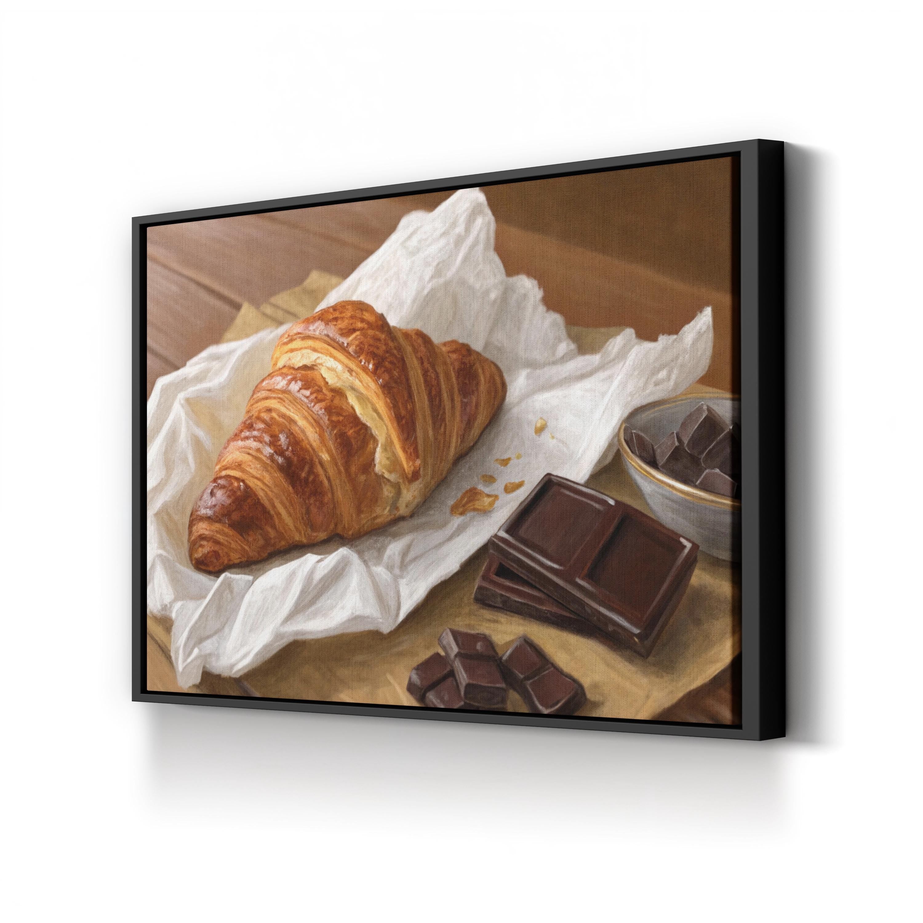 French Bakery Kitchen Croissant & Chocolate Still Life  Wall Art