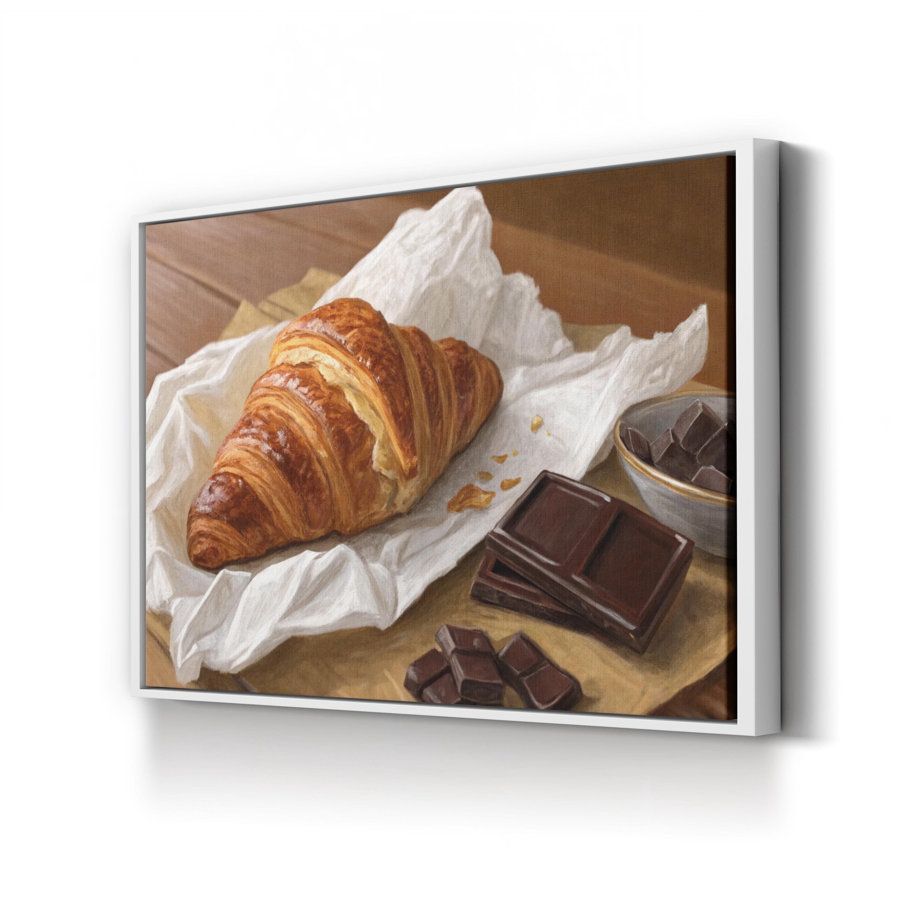 French Bakery Kitchen Croissant & Chocolate Still Life  Wall Art