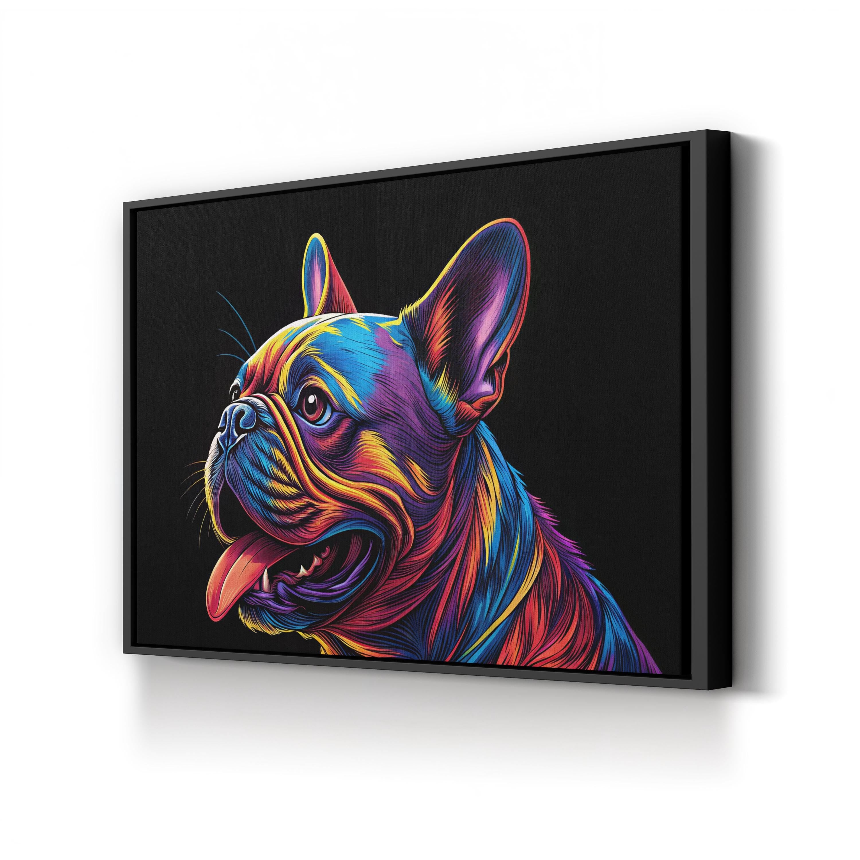 French Bulldog Pop Art Canvas Print – Colorful Abstract Dog Portrait Wall Art