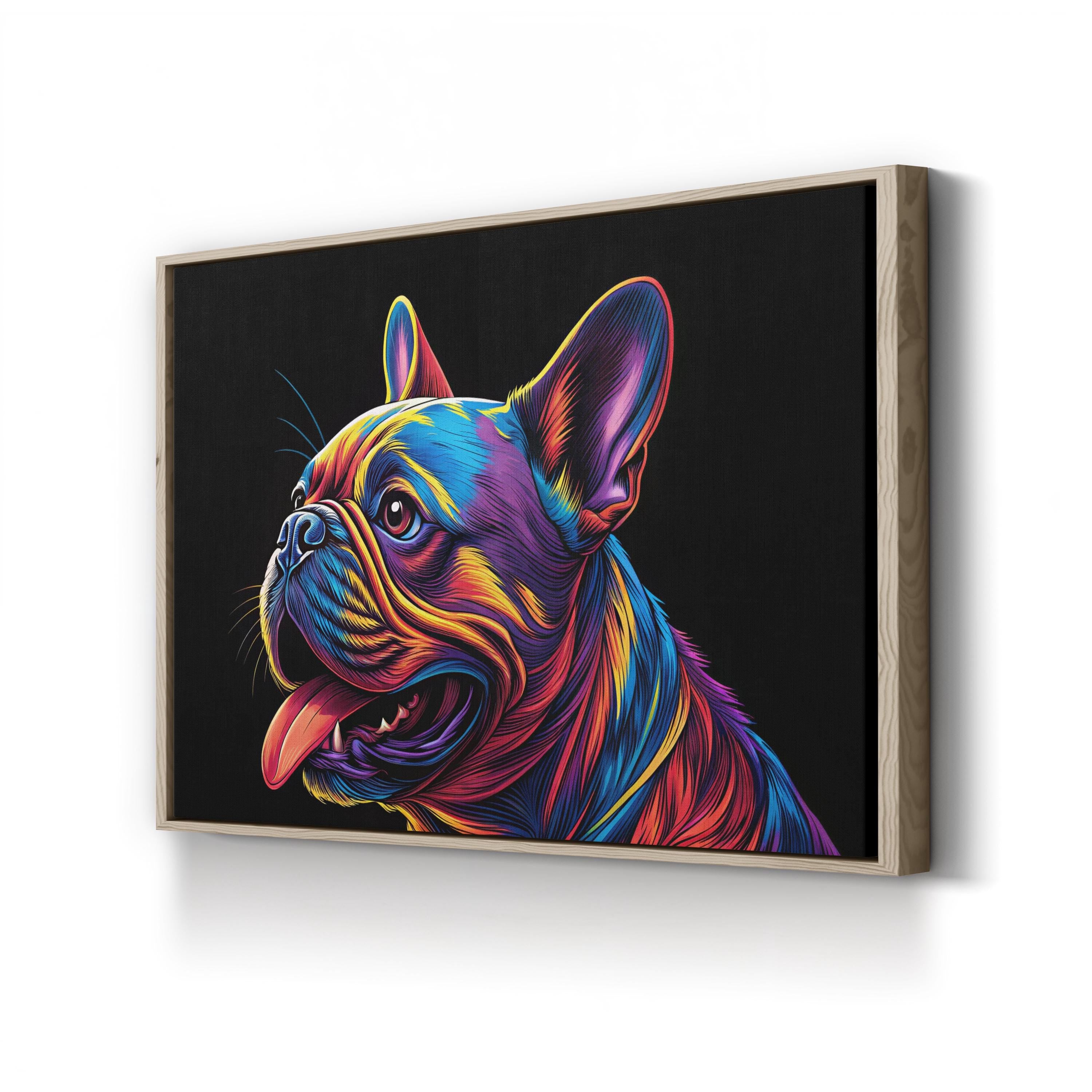 French Bulldog Pop Art Canvas Print – Colorful Abstract Dog Portrait Wall Art