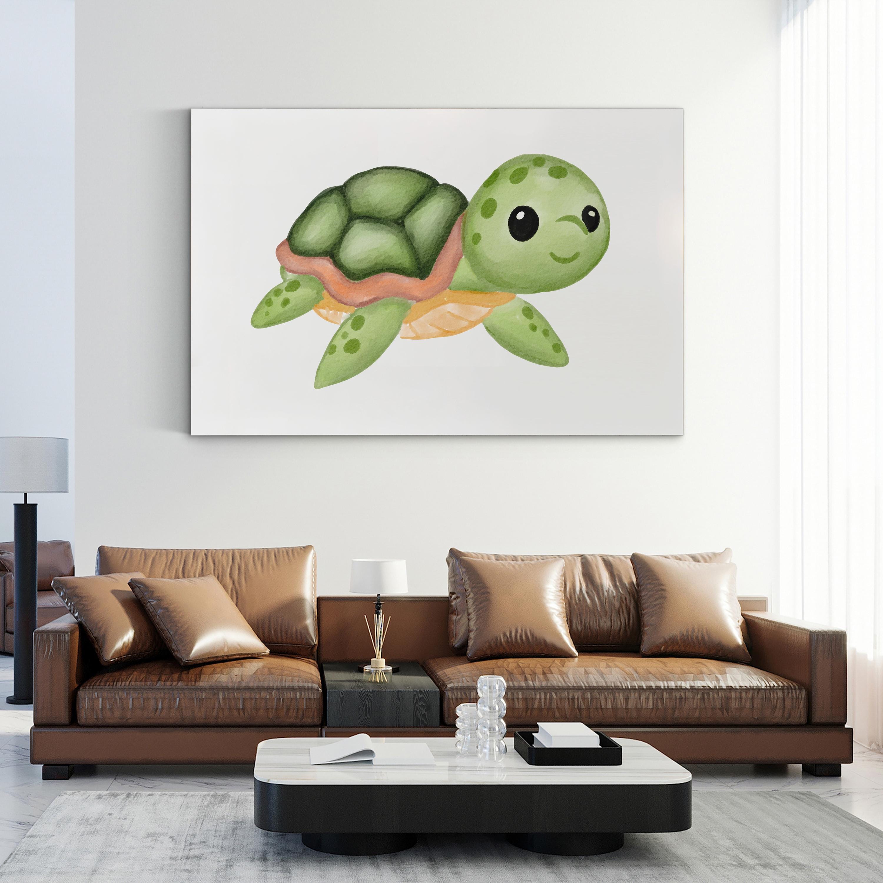 Watercolor Sea Turtle Nursery – Period Illustration Wall Art | Kids Room Canvas Print