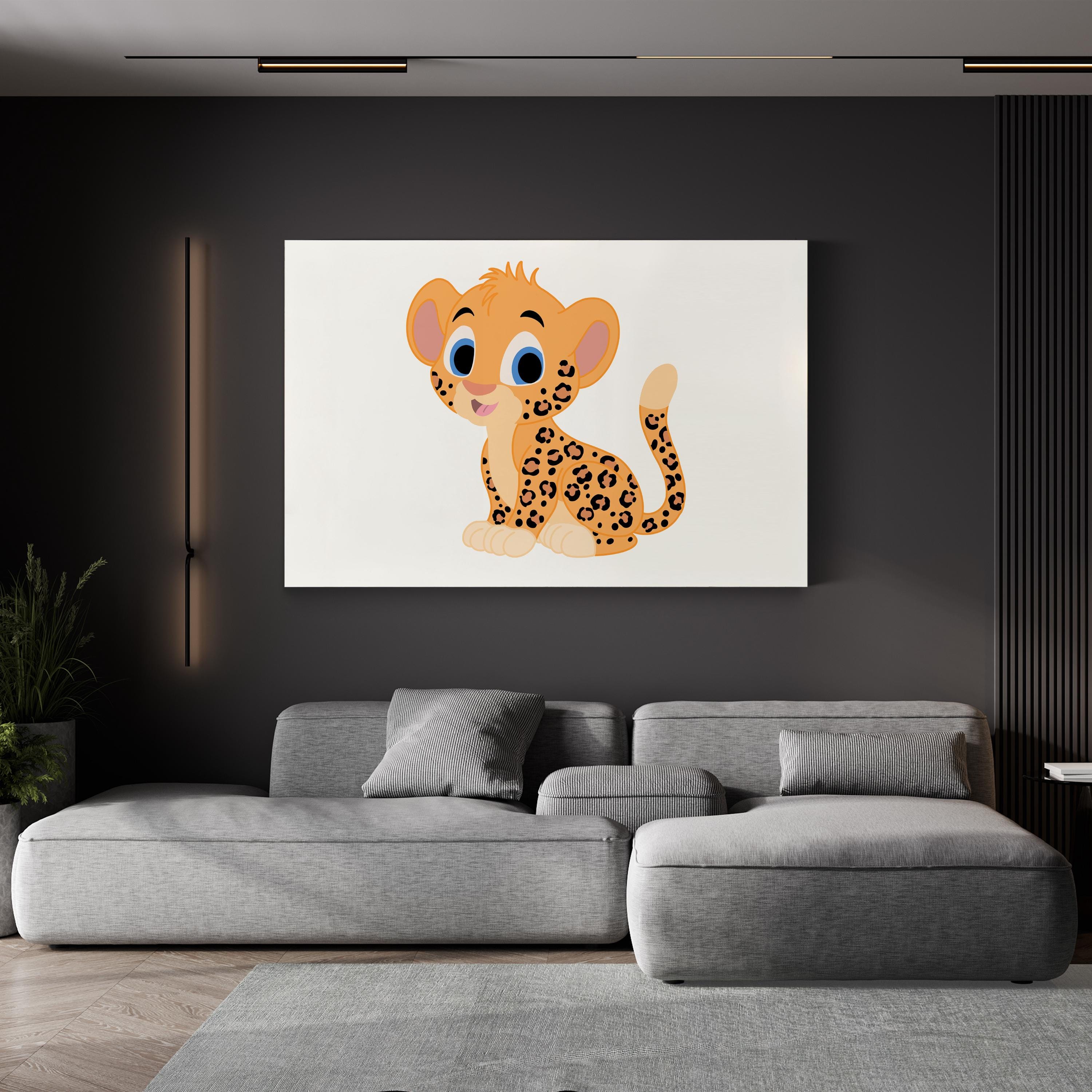 Safari Leopard Nursery Jungle Animal Wall Art | Baby & Kids Room Illustration