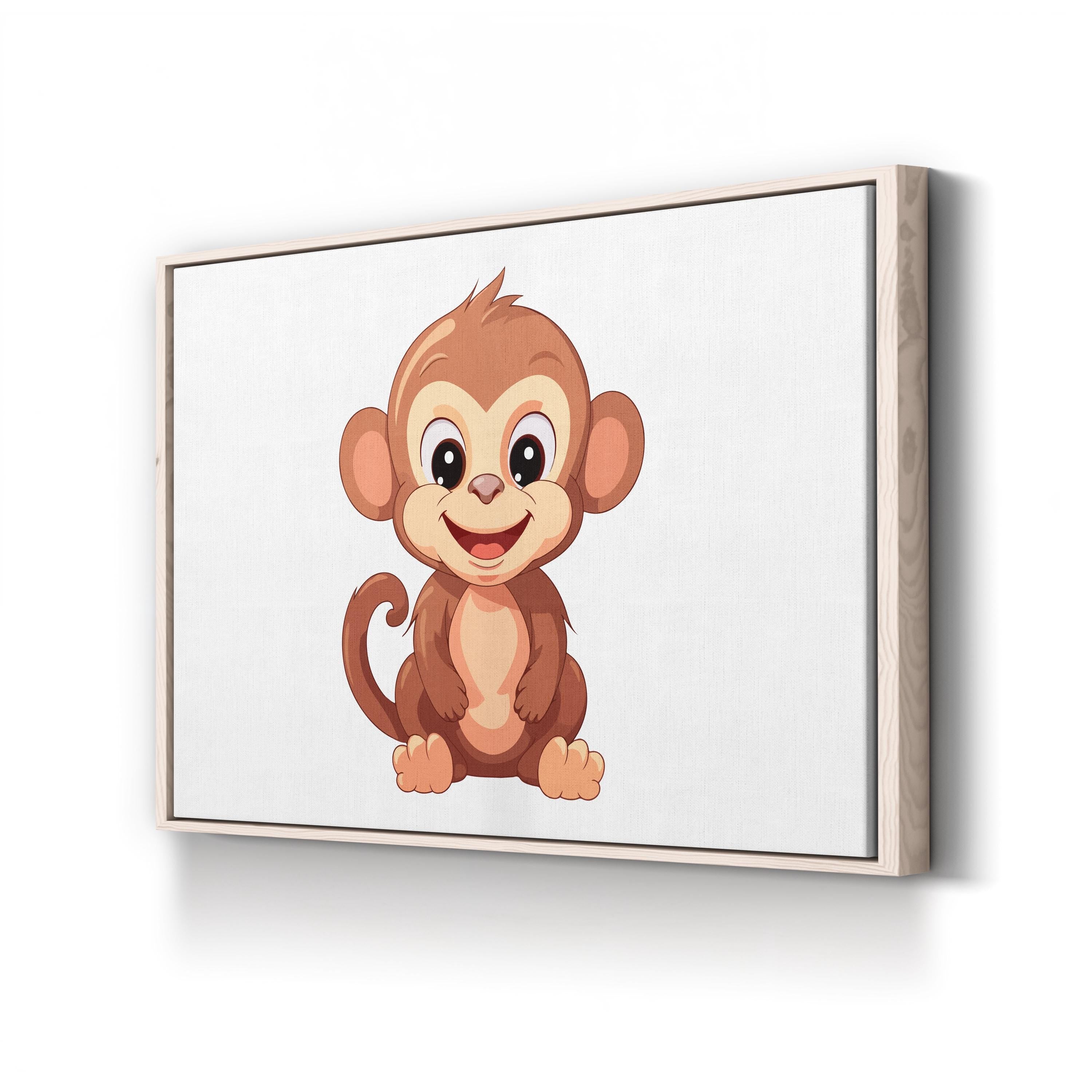 Jungle Animal Cute Monkey Illustration Pop Art Canvas
