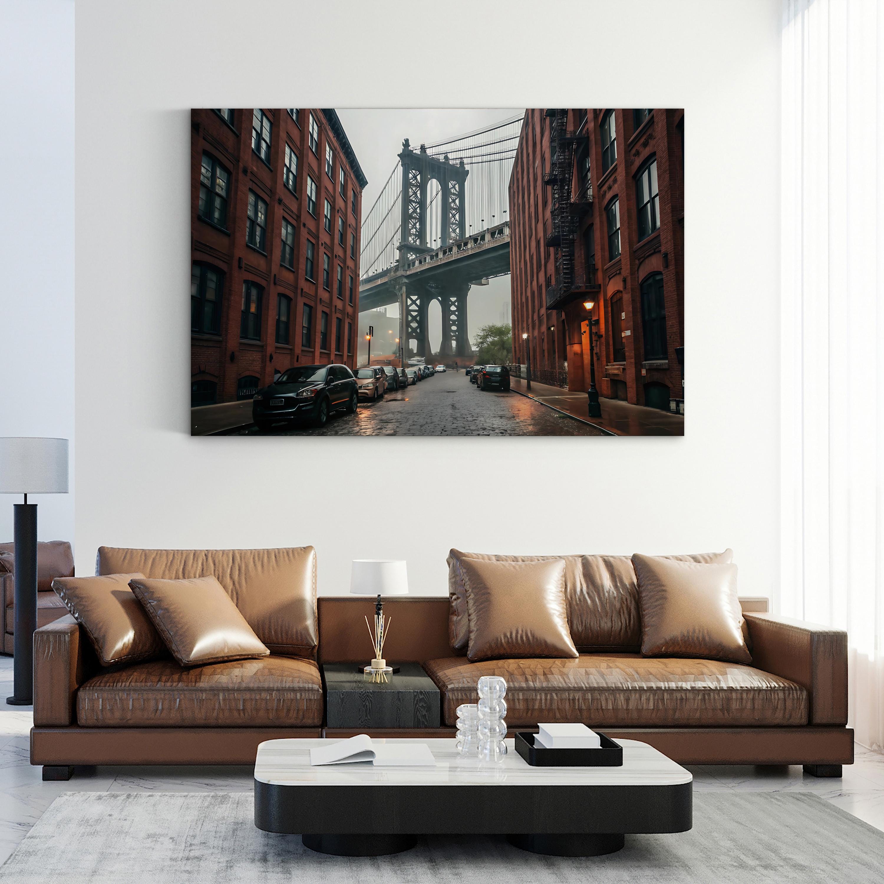 New York, Brooklyn, Dumbo, Manhattan Bridge and Empire State Building Wall Art by Michele Falzone