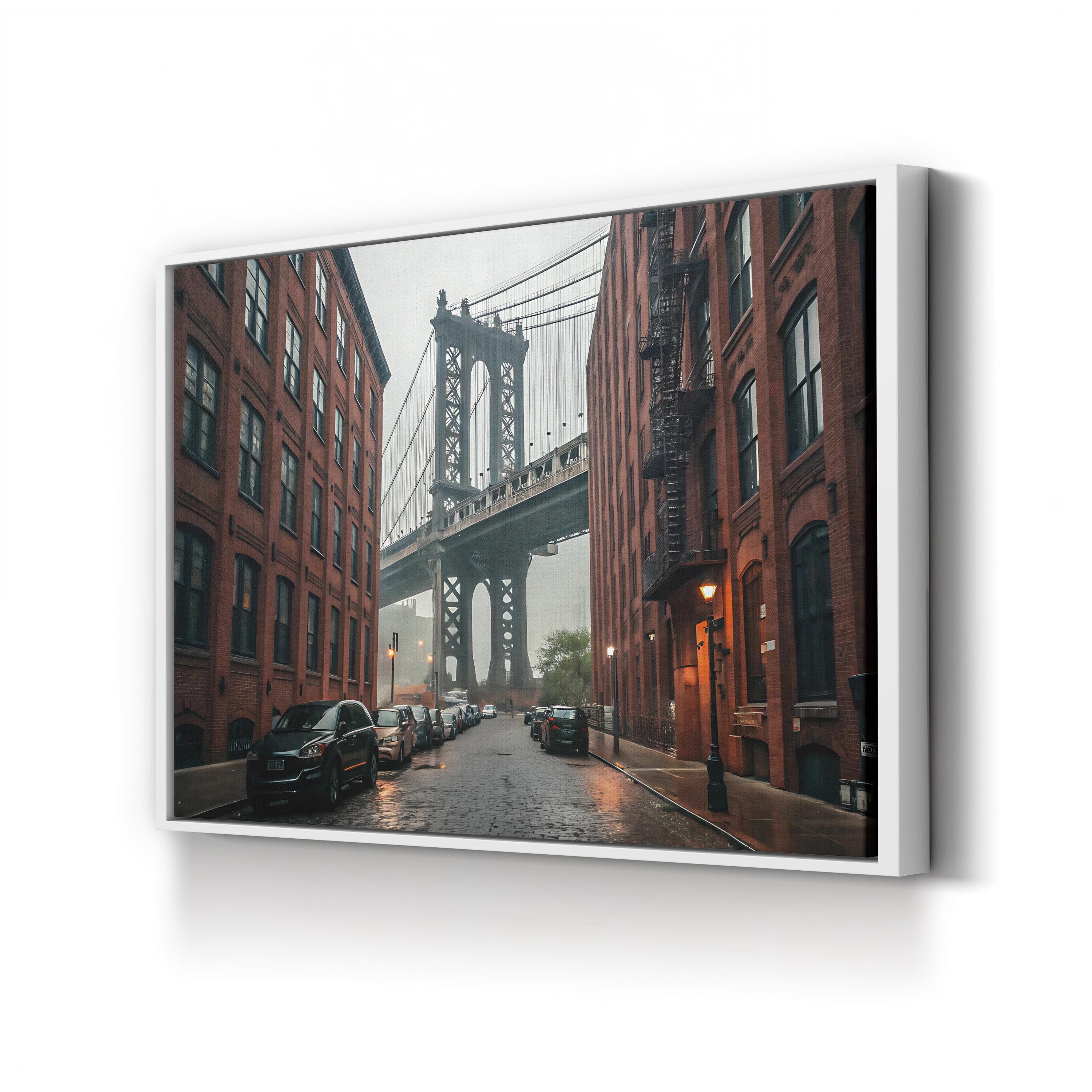 New York, Brooklyn, Dumbo, Manhattan Bridge and Empire State Building Wall Art by Michele Falzone