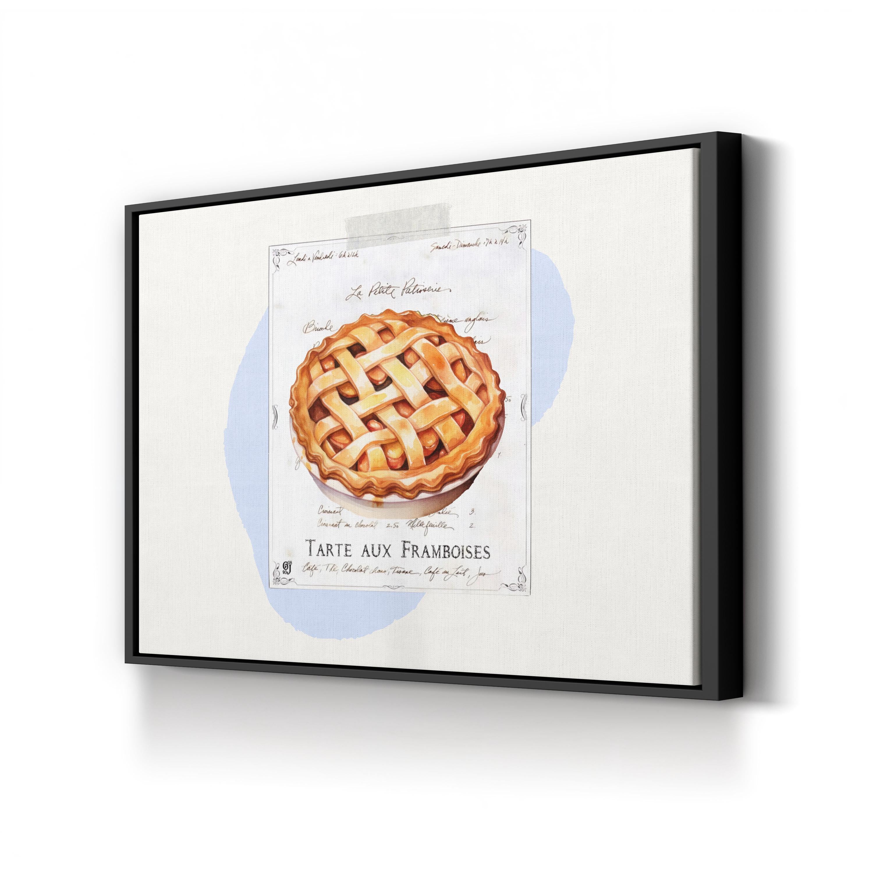 Vintage French Raspberry Bakery  Pastry  Illustration Wall Art