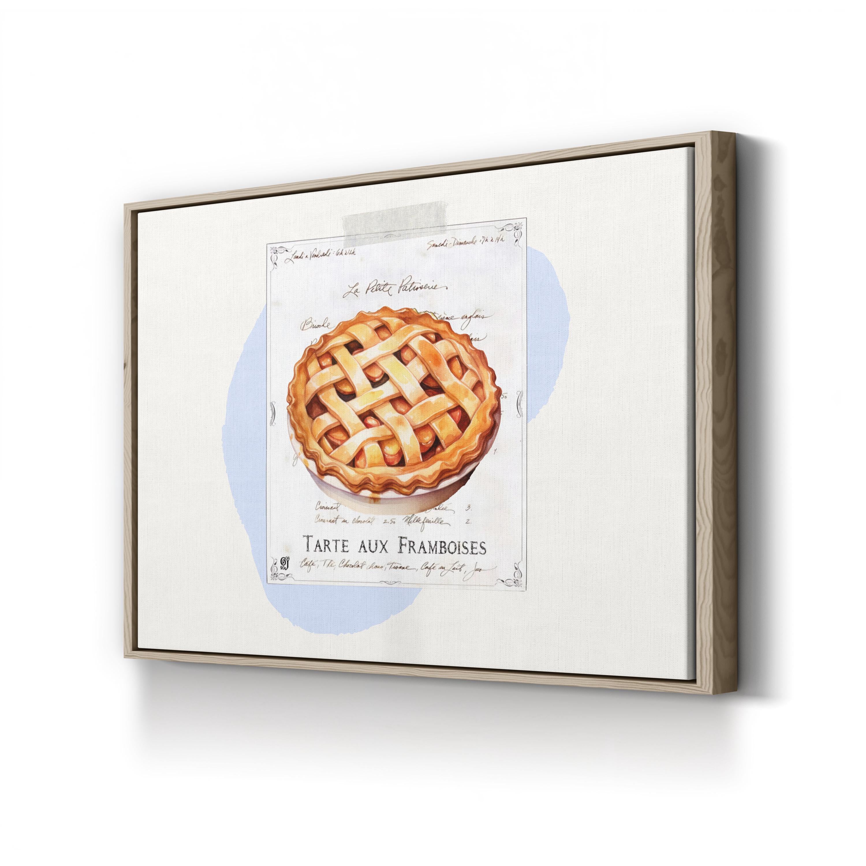 Vintage French Raspberry Bakery  Pastry  Illustration Wall Art