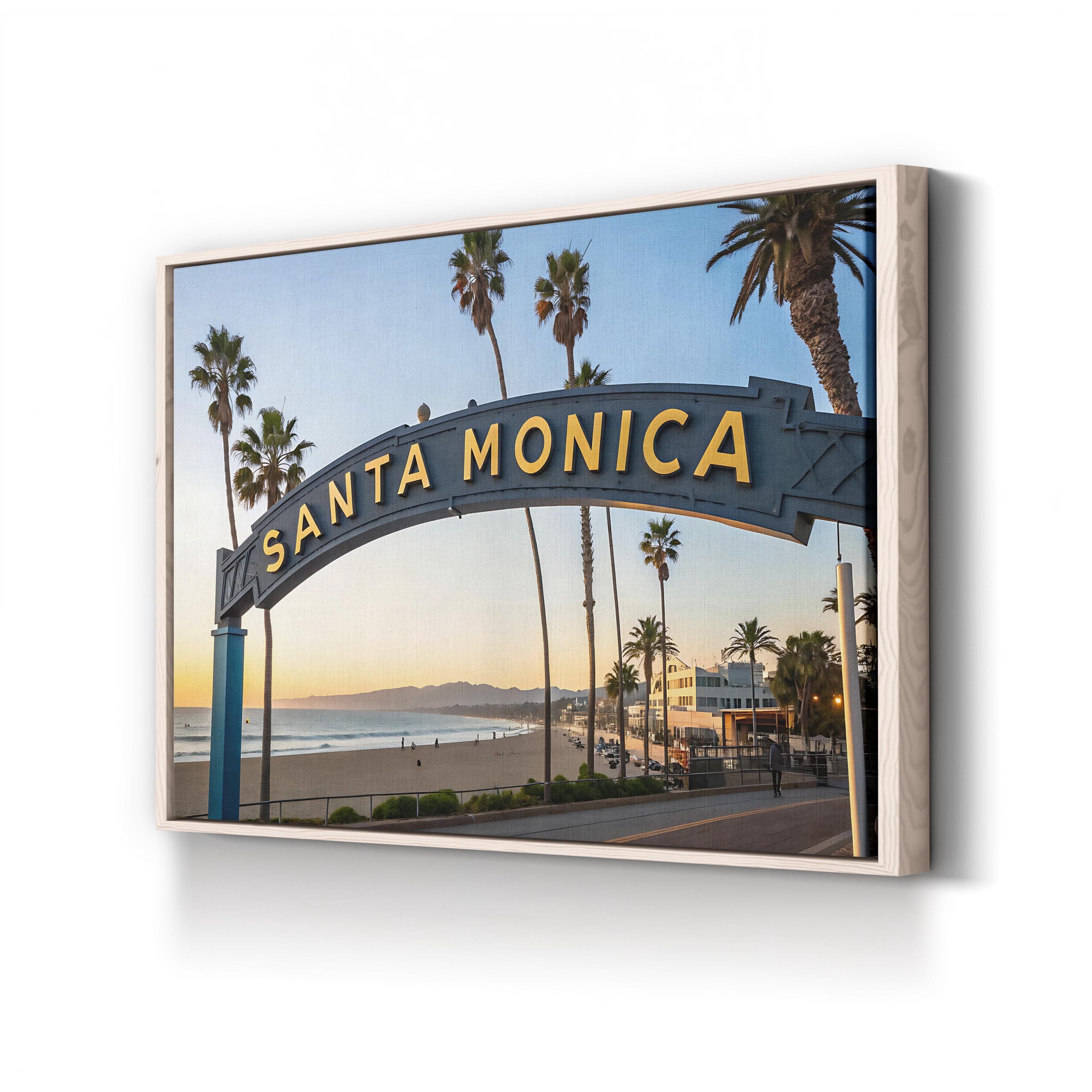 Santa Monica Pier Sign — California Coastal Wall Art Canvas Print