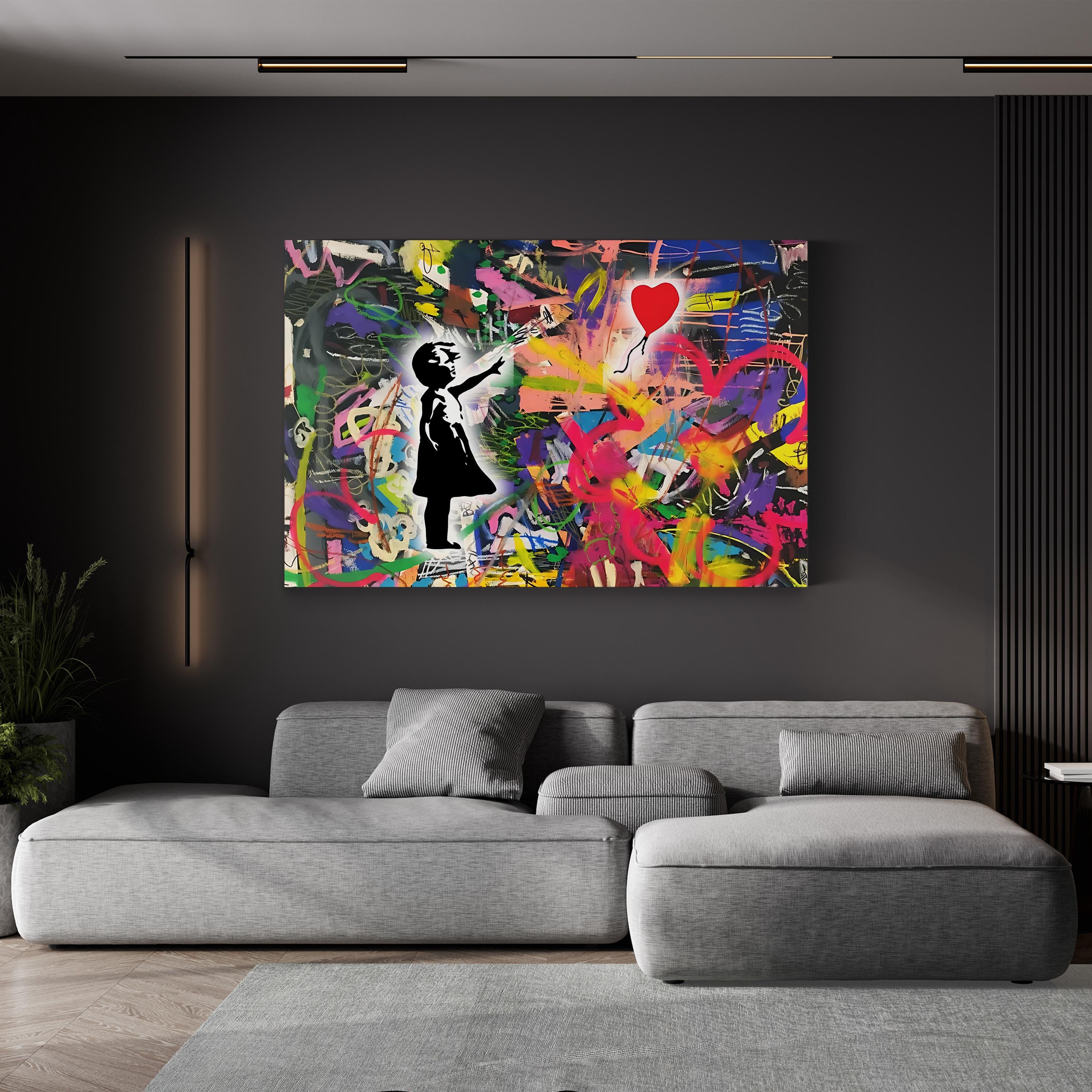 Banksy Urban Street Graffiti Style Balloon Girl Canvas Art