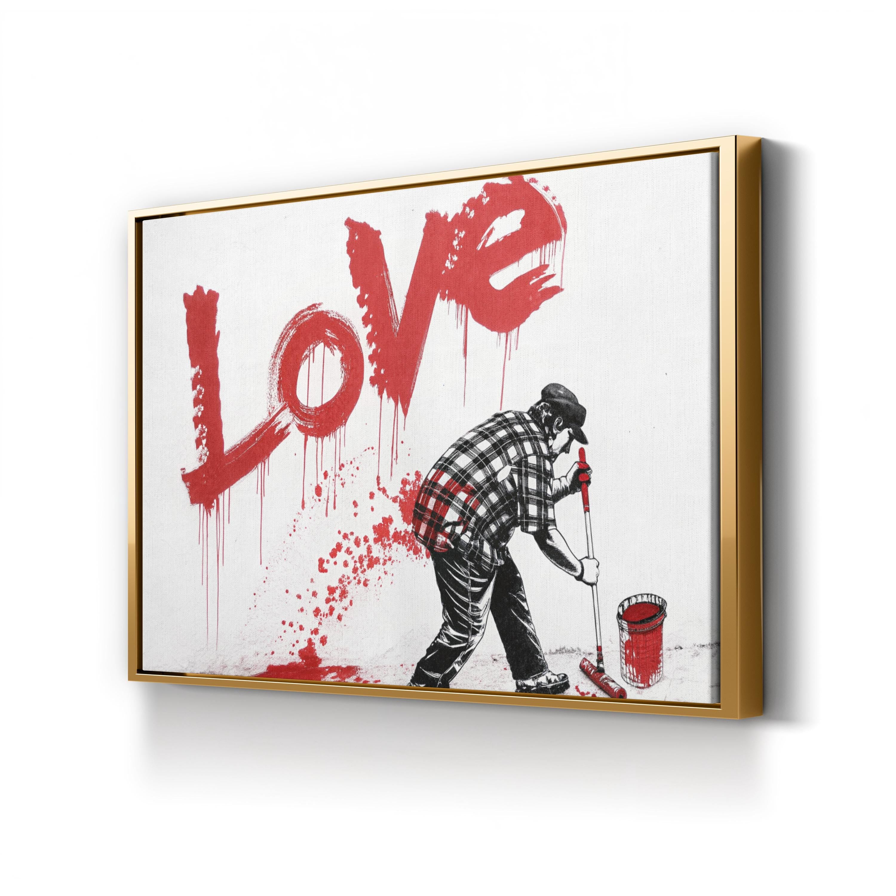 Urban Street Pop Graffiti  Banksy Style LOVE Graffiti Canvas Art