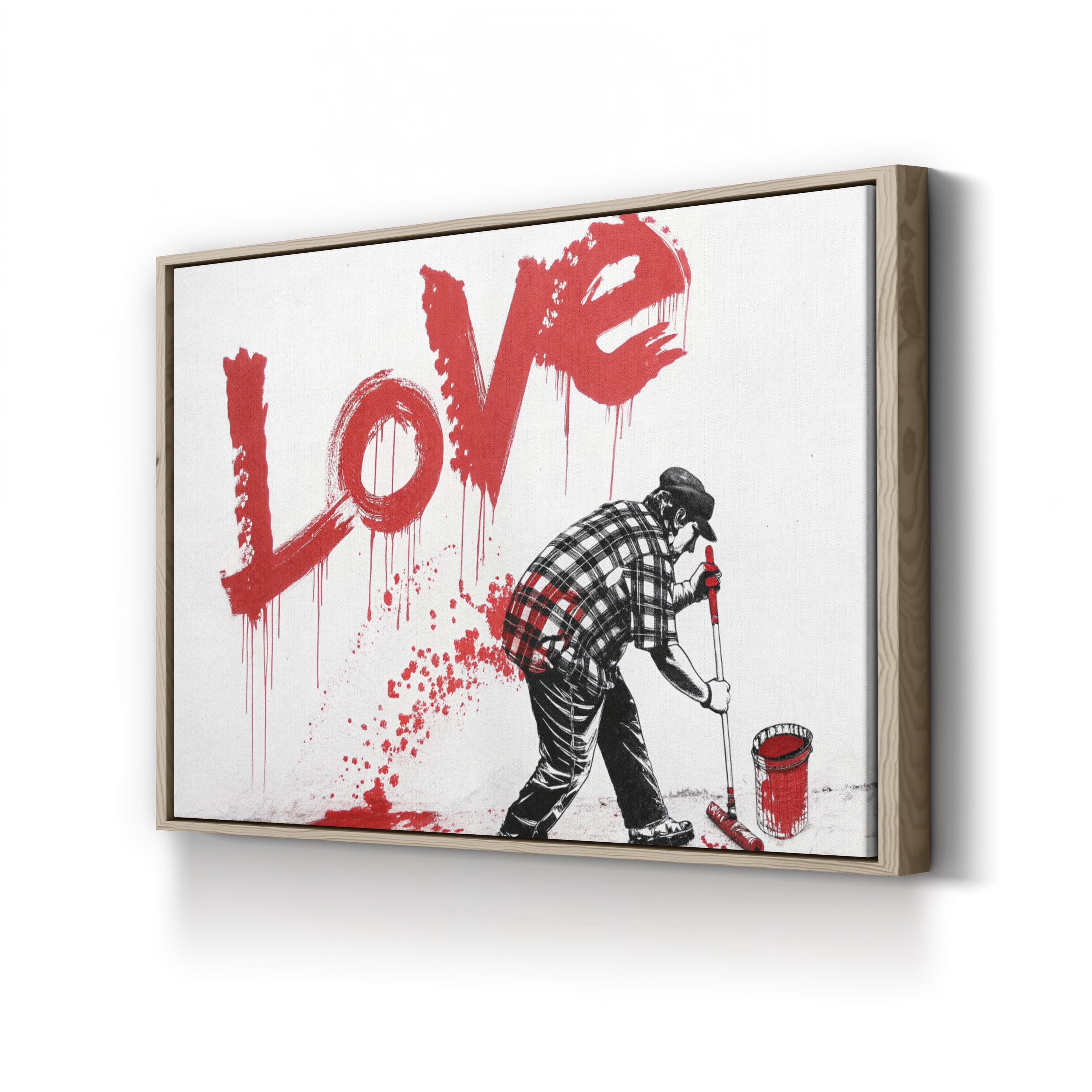 Urban Street Pop Graffiti  Banksy Style LOVE Graffiti Canvas Art