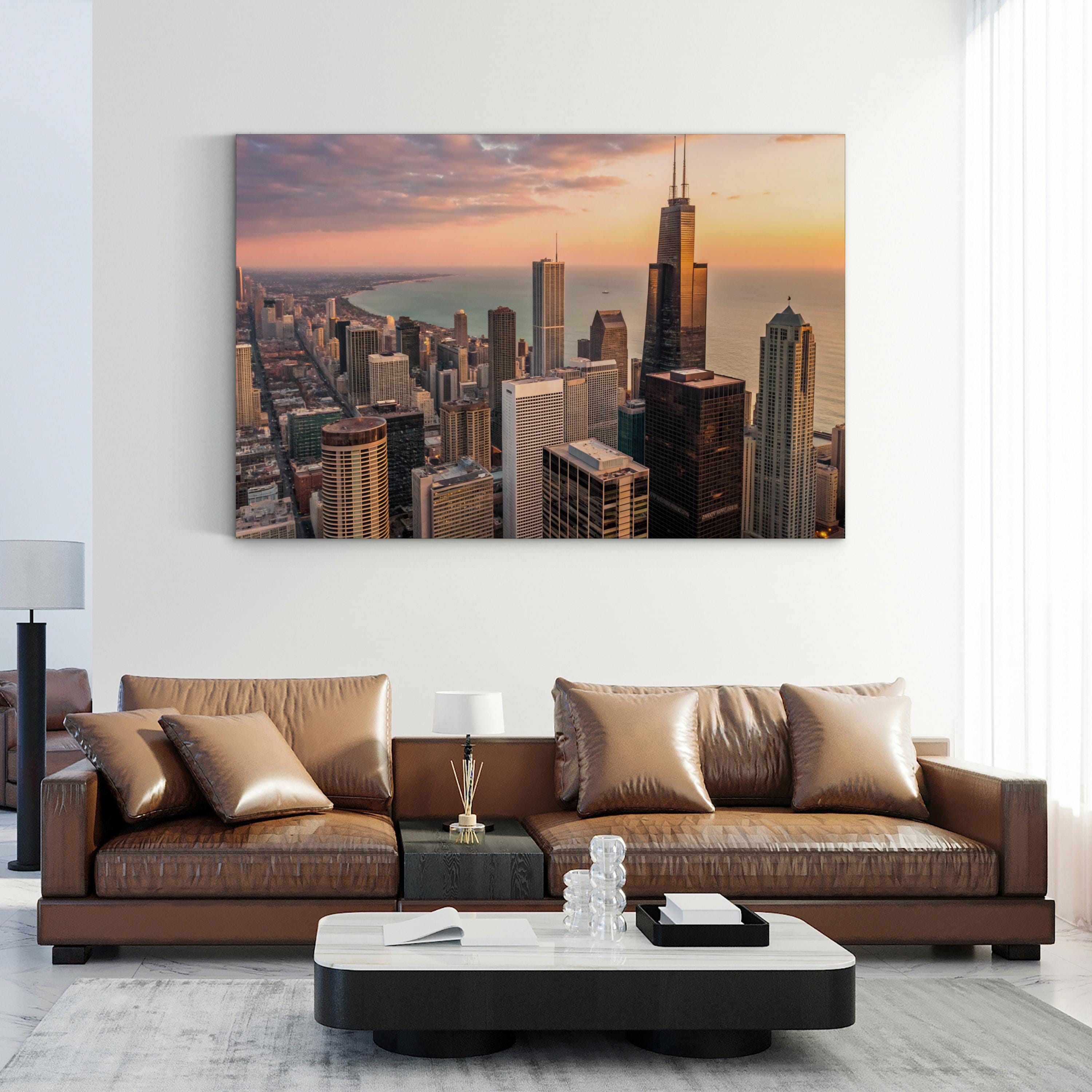 Chicago Skyline Aerial Cityscape Wall Art
