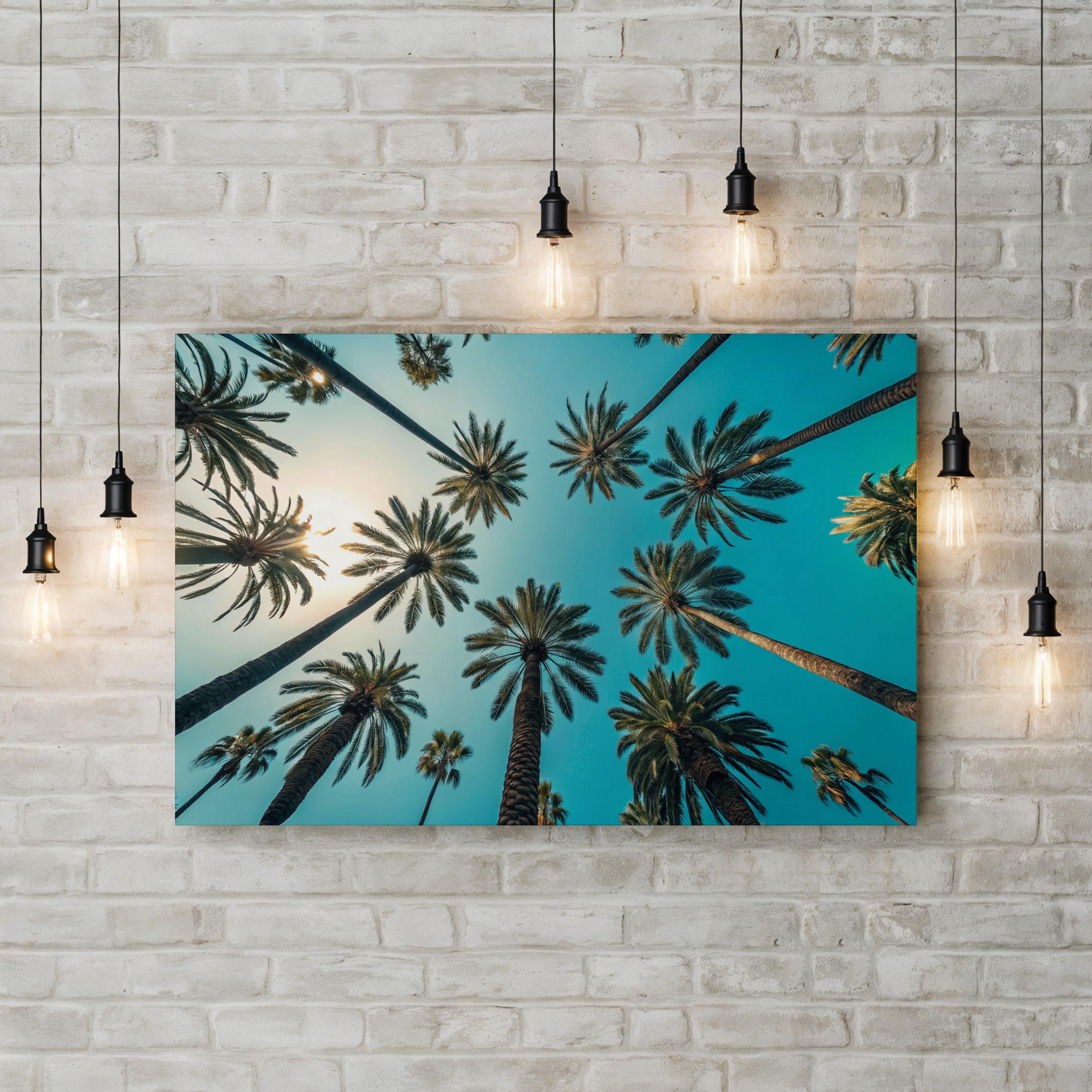 Los Angeles Sunset Wall Art | Palm Trees at Dusk, California Cityscape Canvas