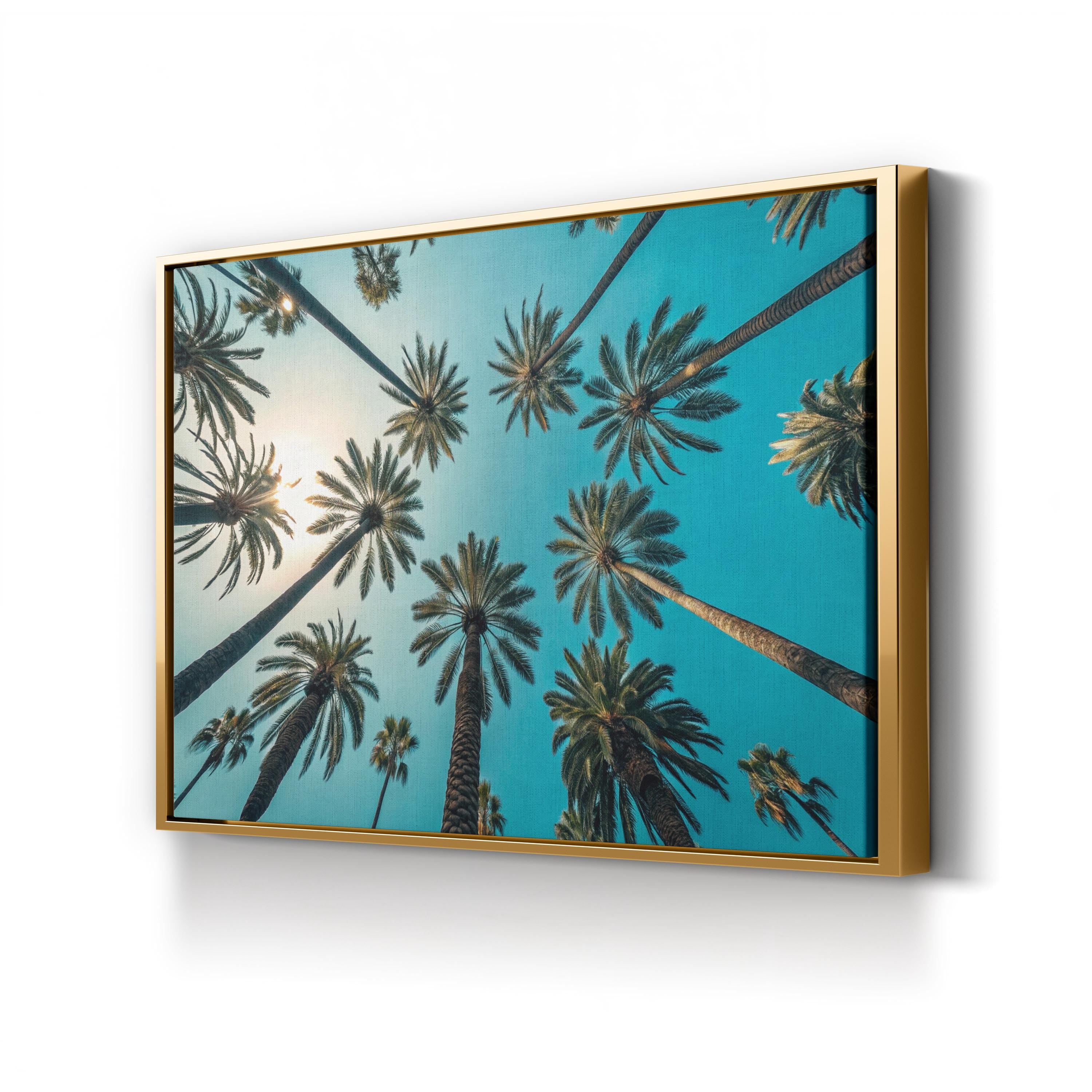 Los Angeles Sunset Wall Art | Palm Trees at Dusk, California Cityscape Canvas